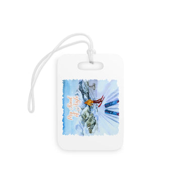 Empowerment Luggage Tag, Inspiring Women's Downhill Ski Travel Bag Accessory My Kind of Aisle