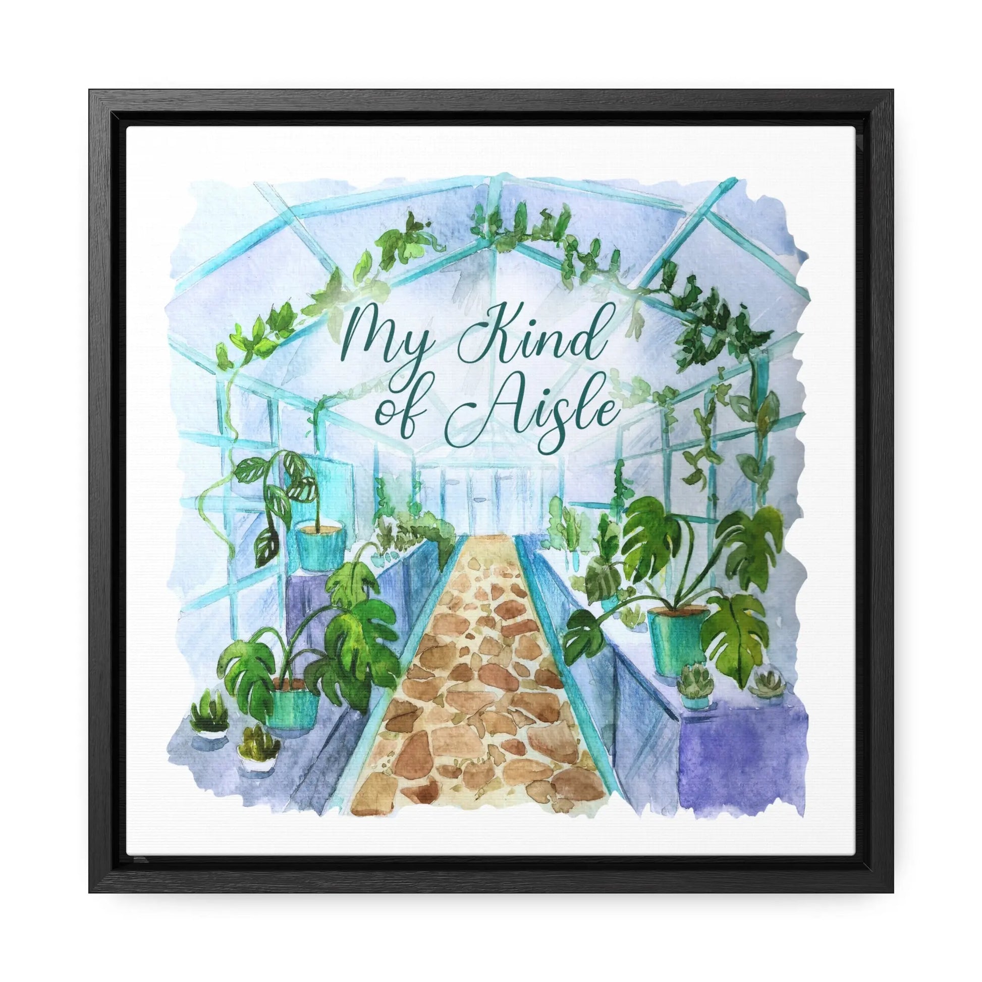 Empowerment Canvas Print, Framed, Inspiring Women's Green Thumb Plant Lovers My Kind of Aisle