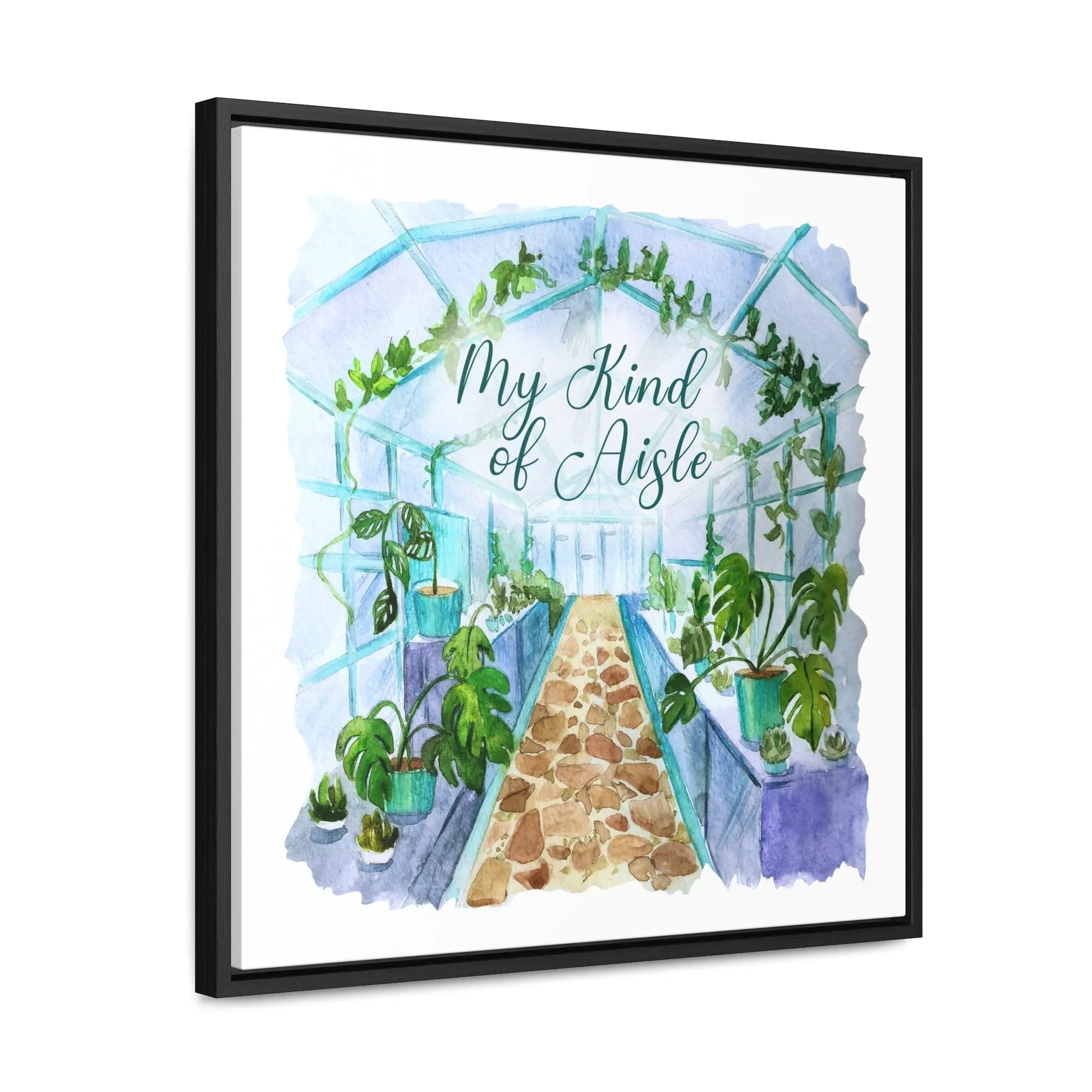 Empowerment Canvas Print, Framed, Inspiring Women's Green Thumb Plant Lovers My Kind of Aisle