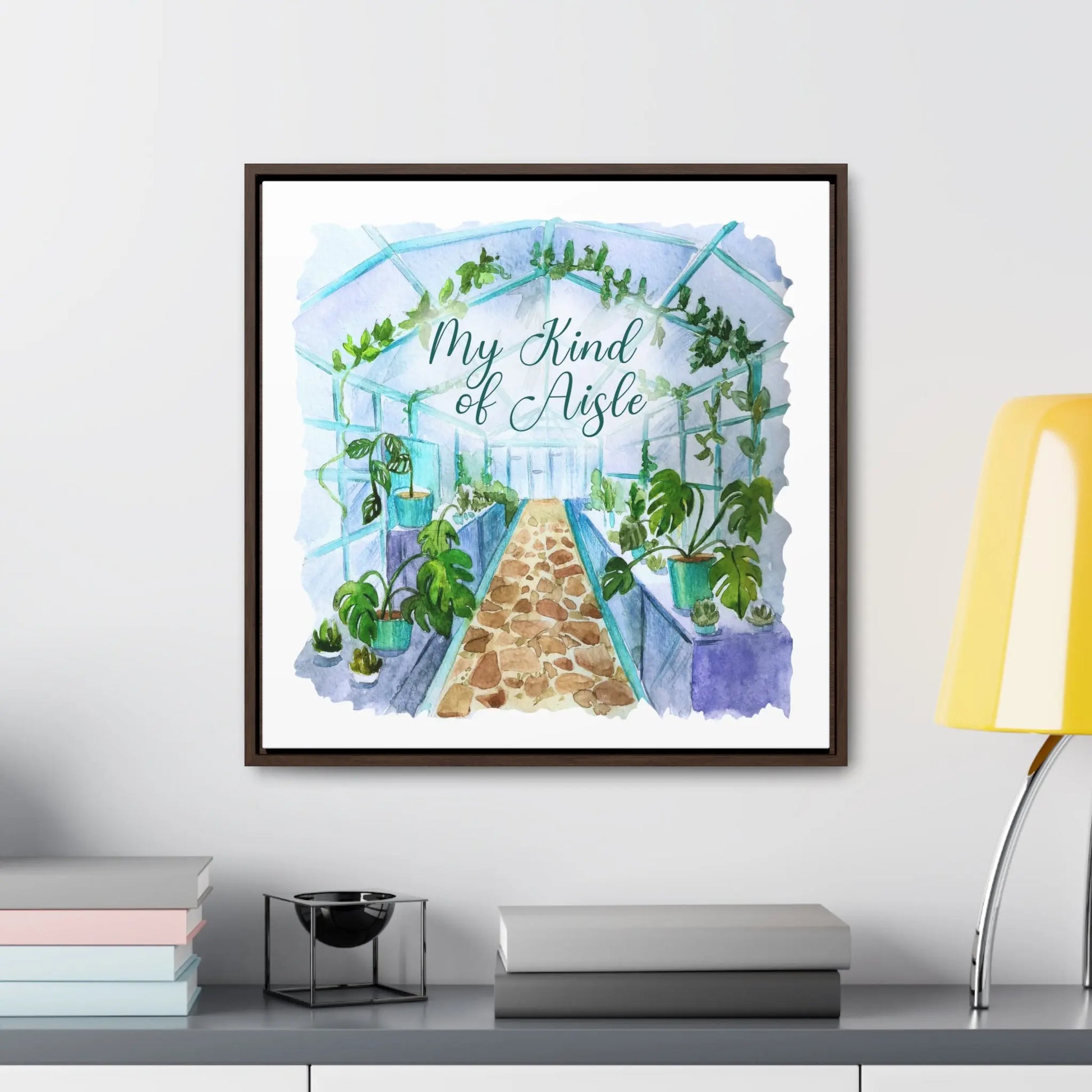 Empowerment Canvas Print, Framed, Inspiring Women's Green Thumb Plant Lovers My Kind of Aisle