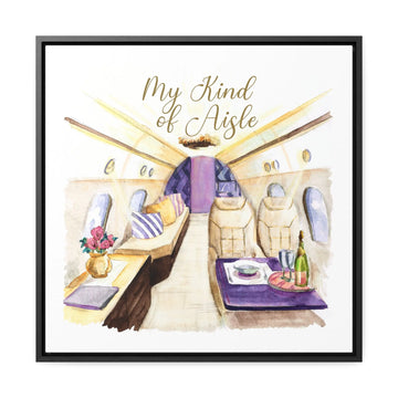 Empowerment Canvas Print, Framed, Inspiring Women's Luxury Private Jet Airplane My Kind of Aisle