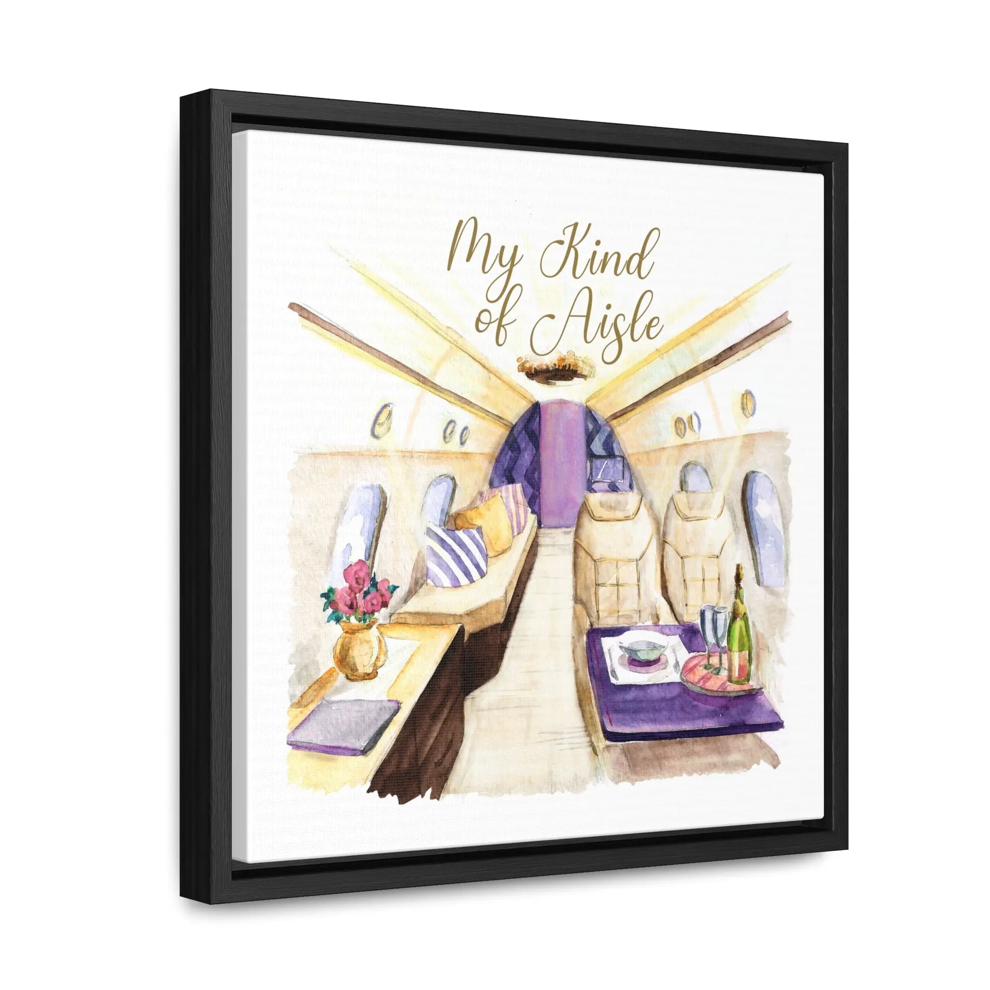 Empowerment Canvas Print, Framed, Inspiring Women's Luxury Private Jet Airplane My Kind of Aisle