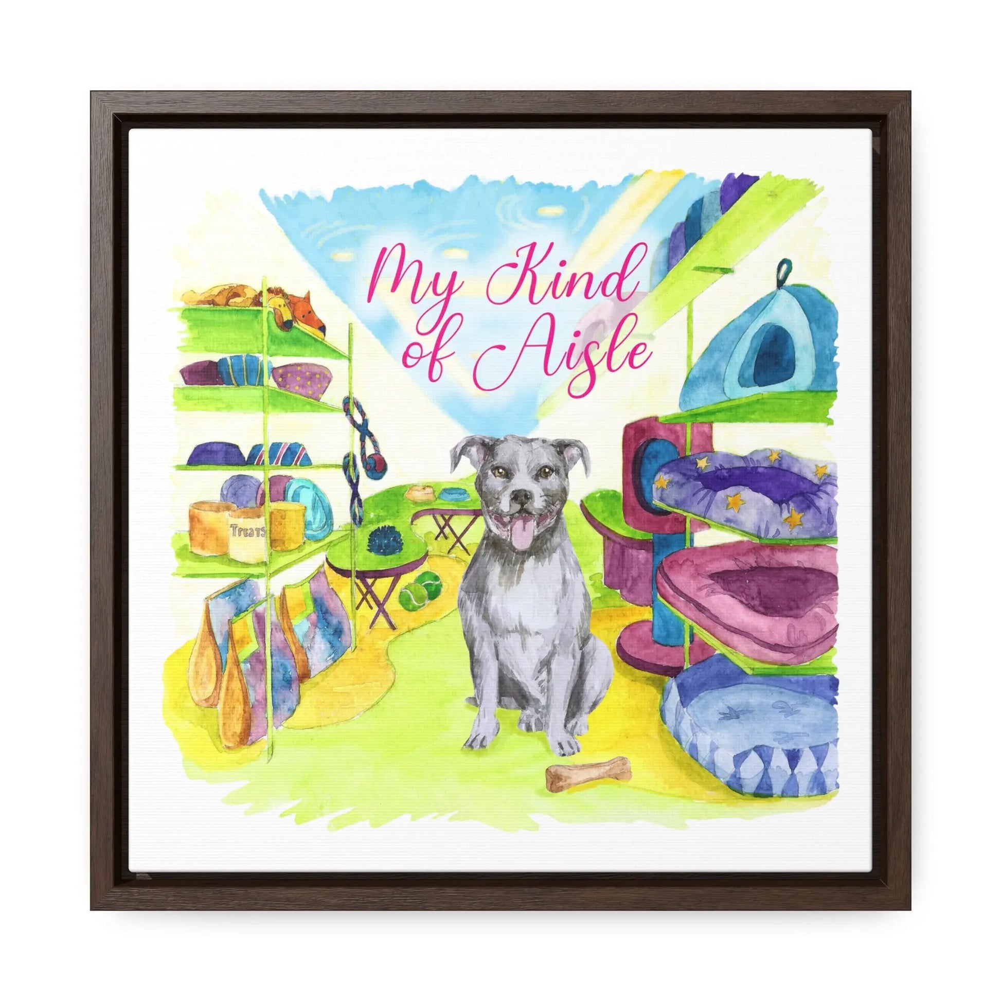 Empowerment Canvas Print, Framed, Inspiring Women's Pet Pit Bull My Kind of Aisle