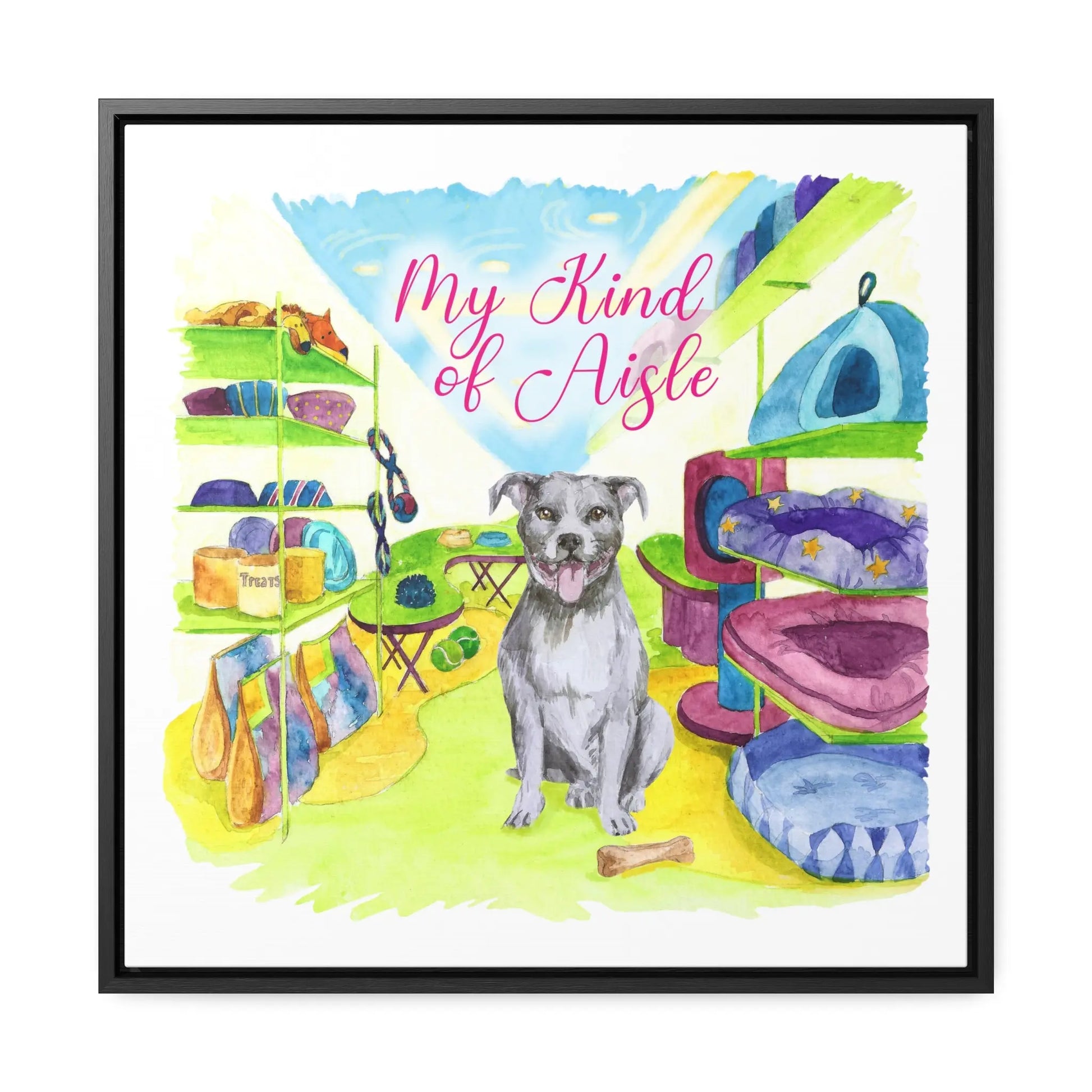 Empowerment Canvas Print, Framed, Inspiring Women's Pet Pit Bull My Kind of Aisle