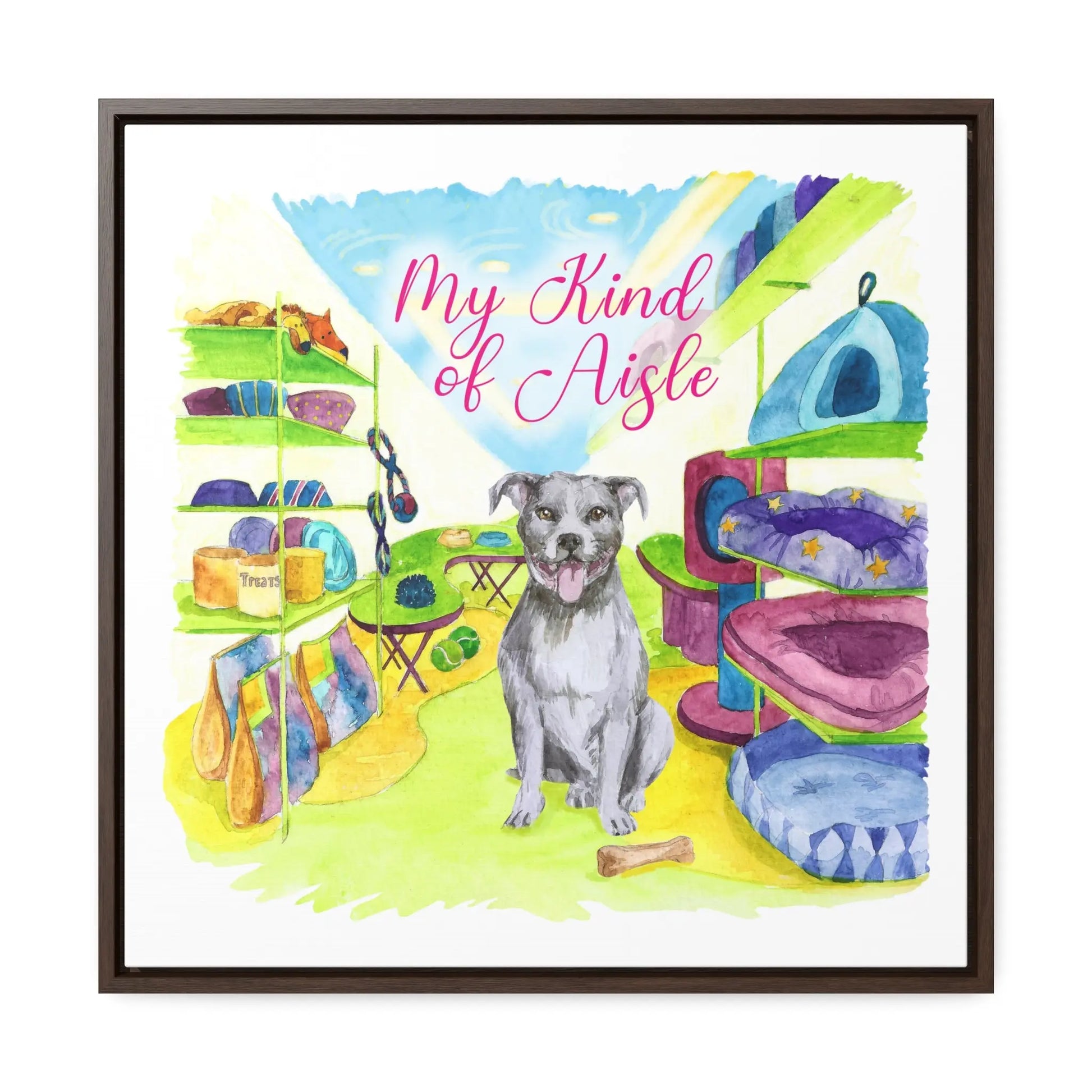 Empowerment Canvas Print, Framed, Inspiring Women's Pet Pit Bull My Kind of Aisle