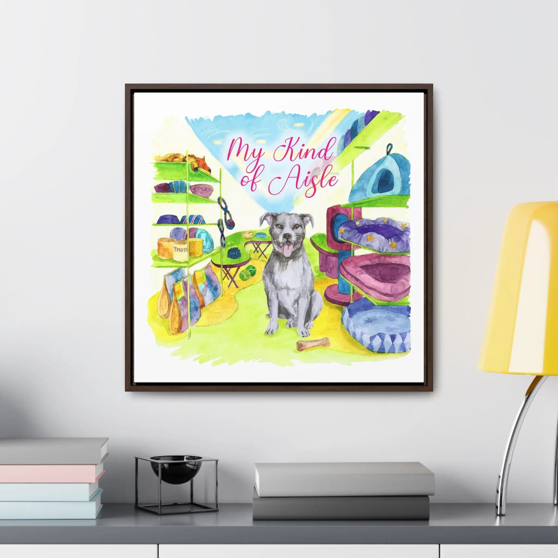 Empowerment Canvas Print, Framed, Inspiring Women's Pet Pit Bull My Kind of Aisle