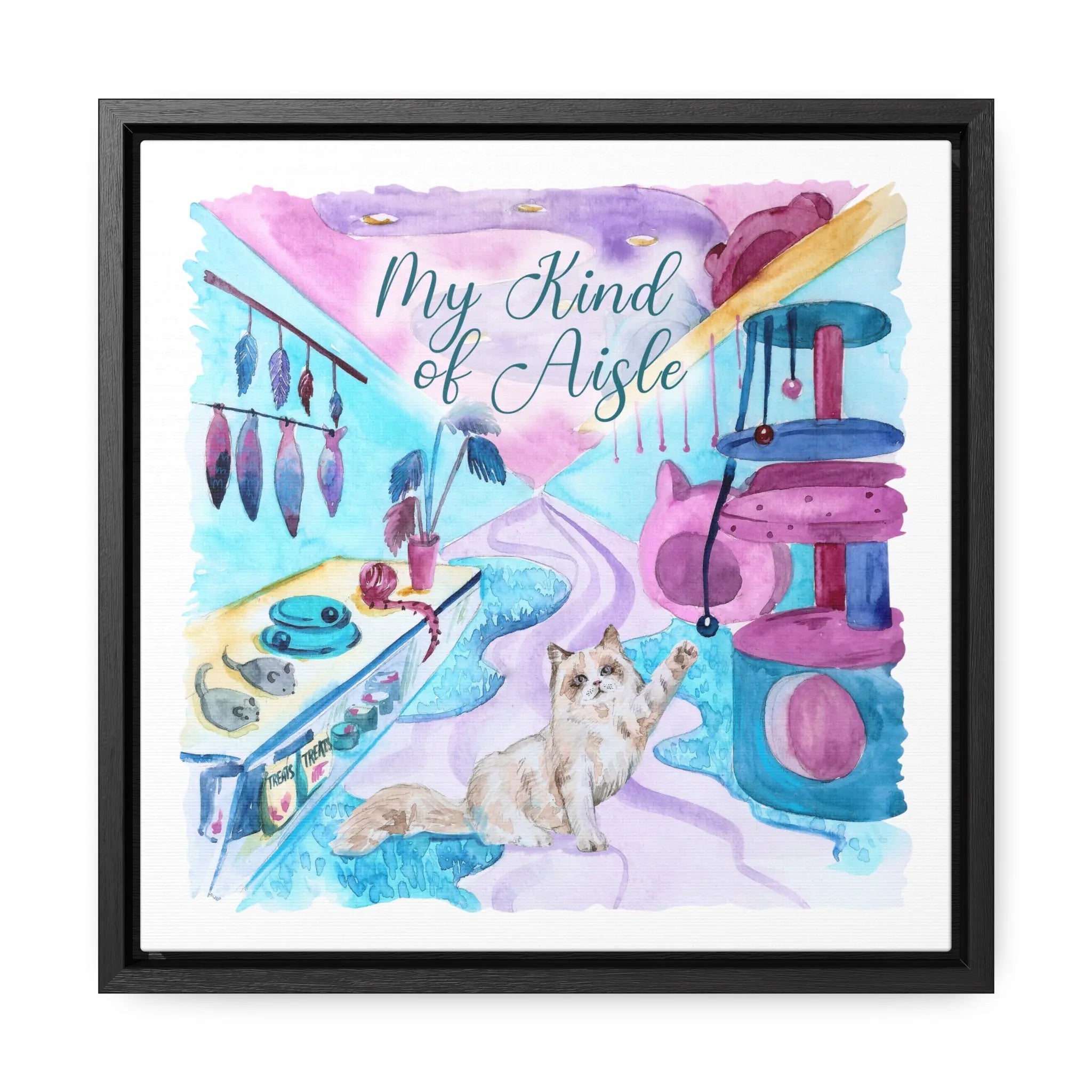 Empowerment Canvas Print, Framed, Inspiring Women's Pet Ragdoll Cat My Kind of Aisle