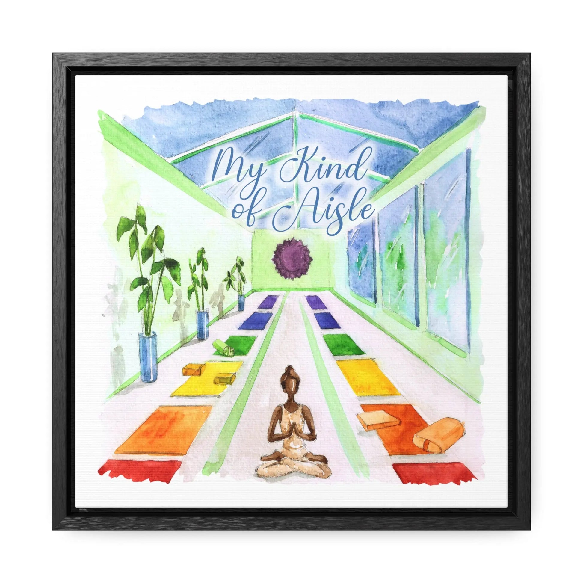 Empowerment Canvas Print, Framed, Inspiring Women's Yoga Studio My Kind of Aisle