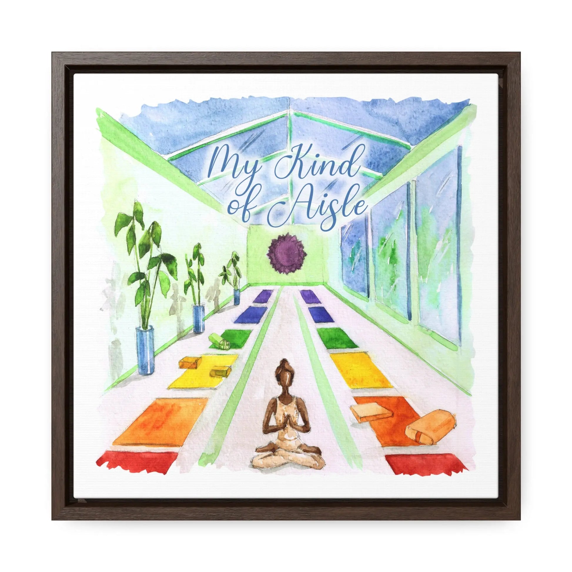 Empowerment Canvas Print, Framed, Inspiring Women's Yoga Studio My Kind of Aisle