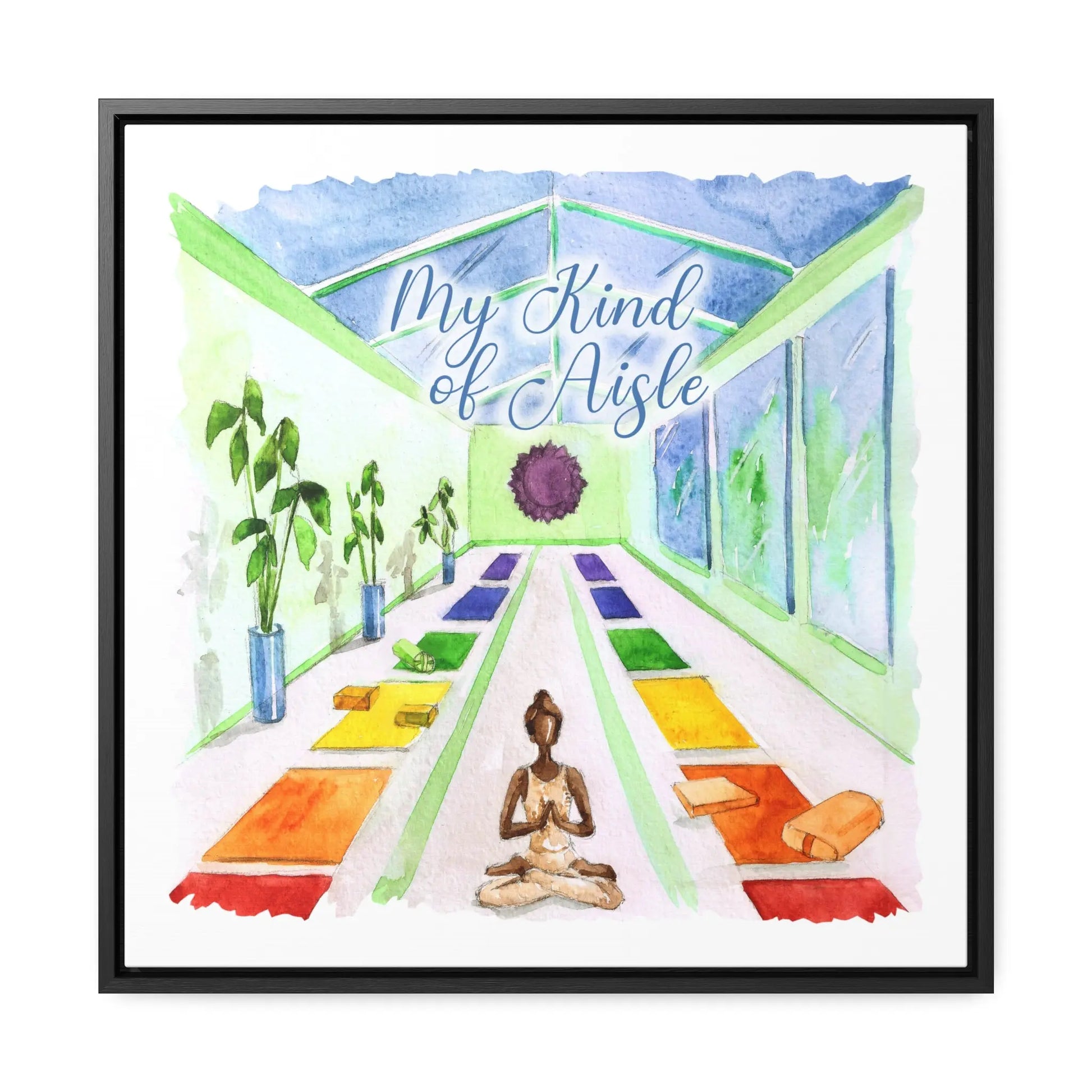 Empowerment Canvas Print, Framed, Inspiring Women's Yoga Studio My Kind of Aisle