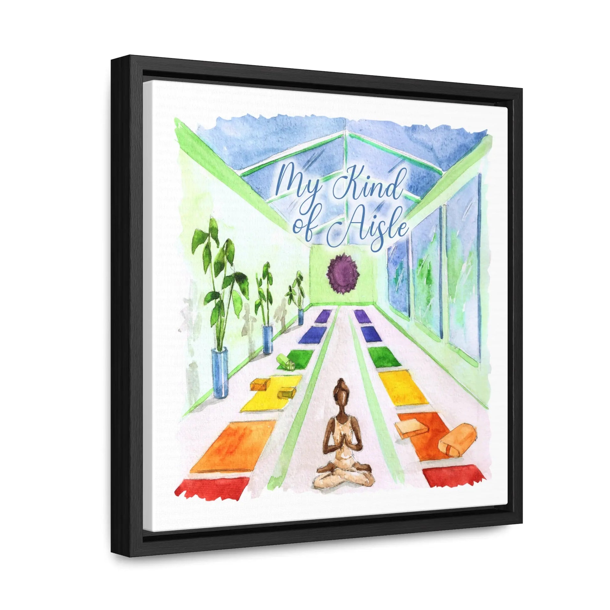 Empowerment Canvas Print, Framed, Inspiring Women's Yoga Studio My Kind of Aisle