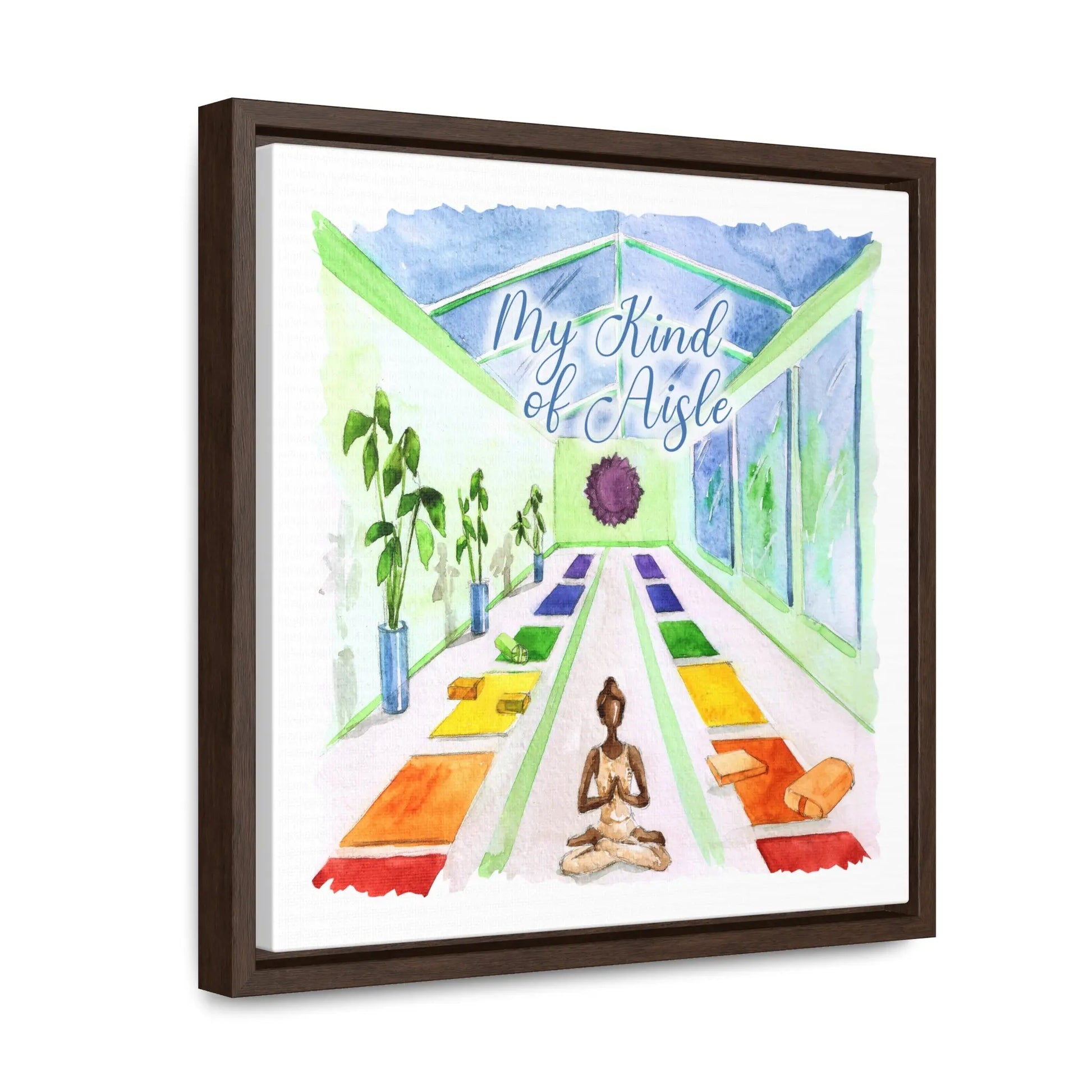 Empowerment Canvas Print, Framed, Inspiring Women's Yoga Studio My Kind of Aisle