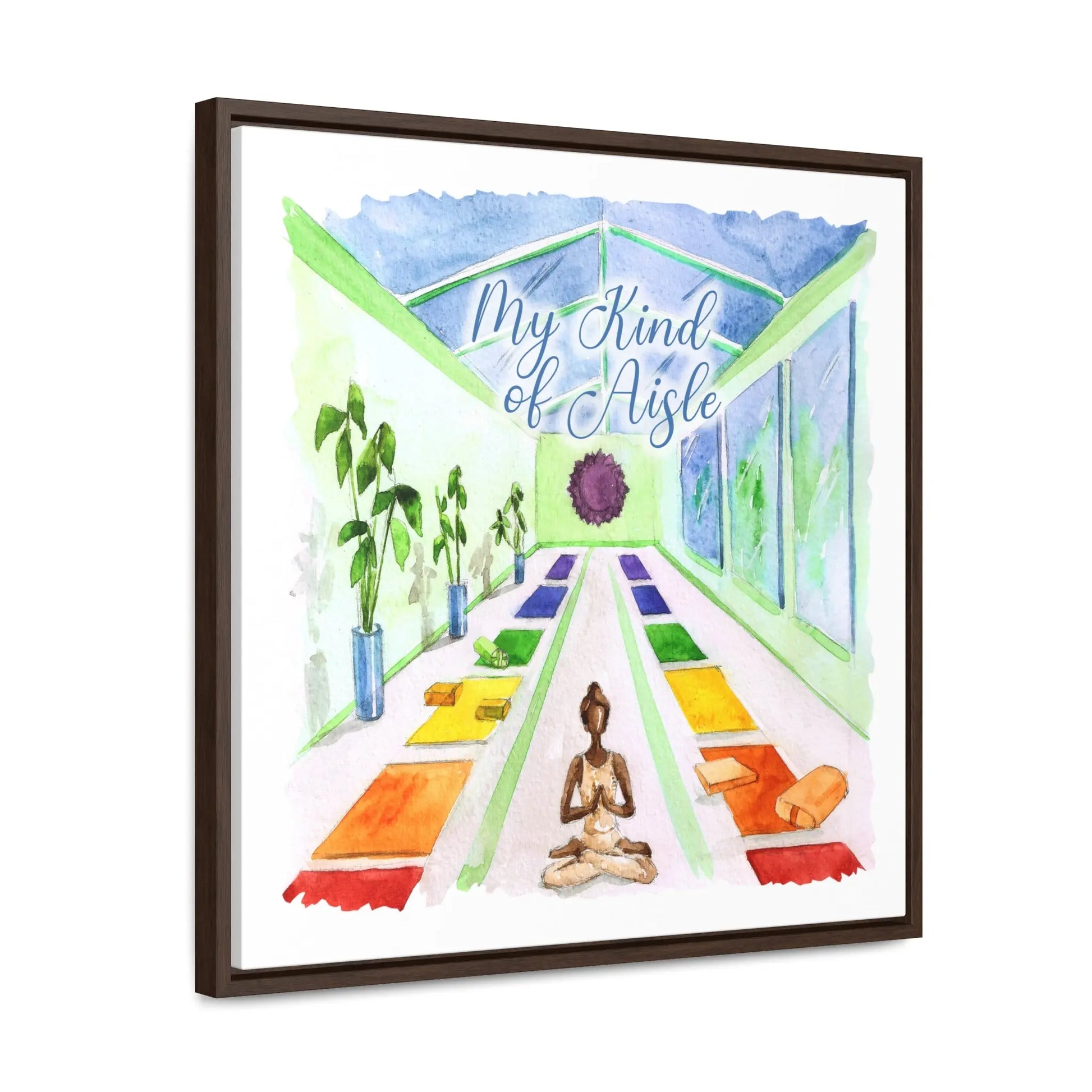 Empowerment Canvas Print, Framed, Inspiring Women's Yoga Studio My Kind of Aisle