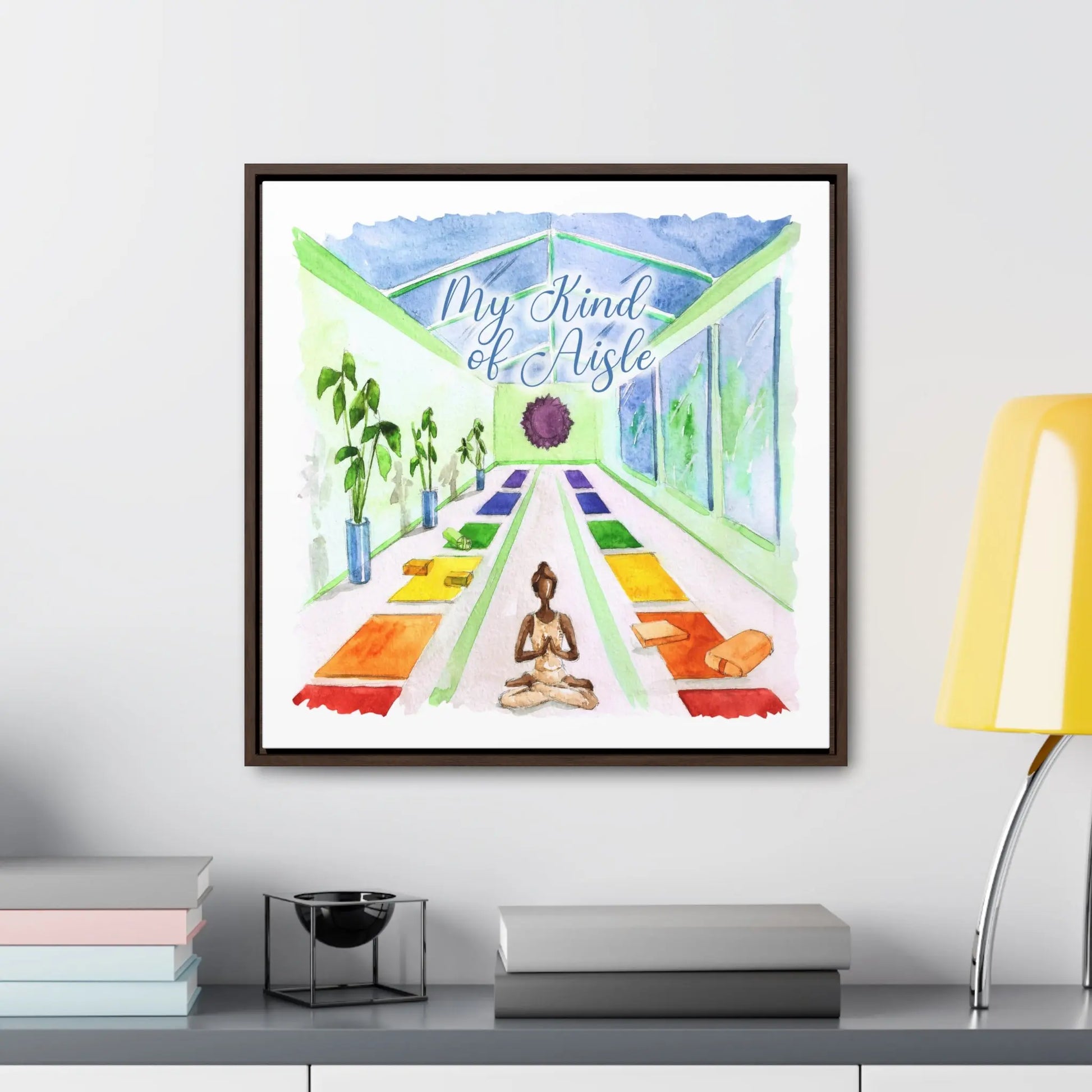 Empowerment Canvas Print, Framed, Inspiring Women's Yoga Studio My Kind of Aisle