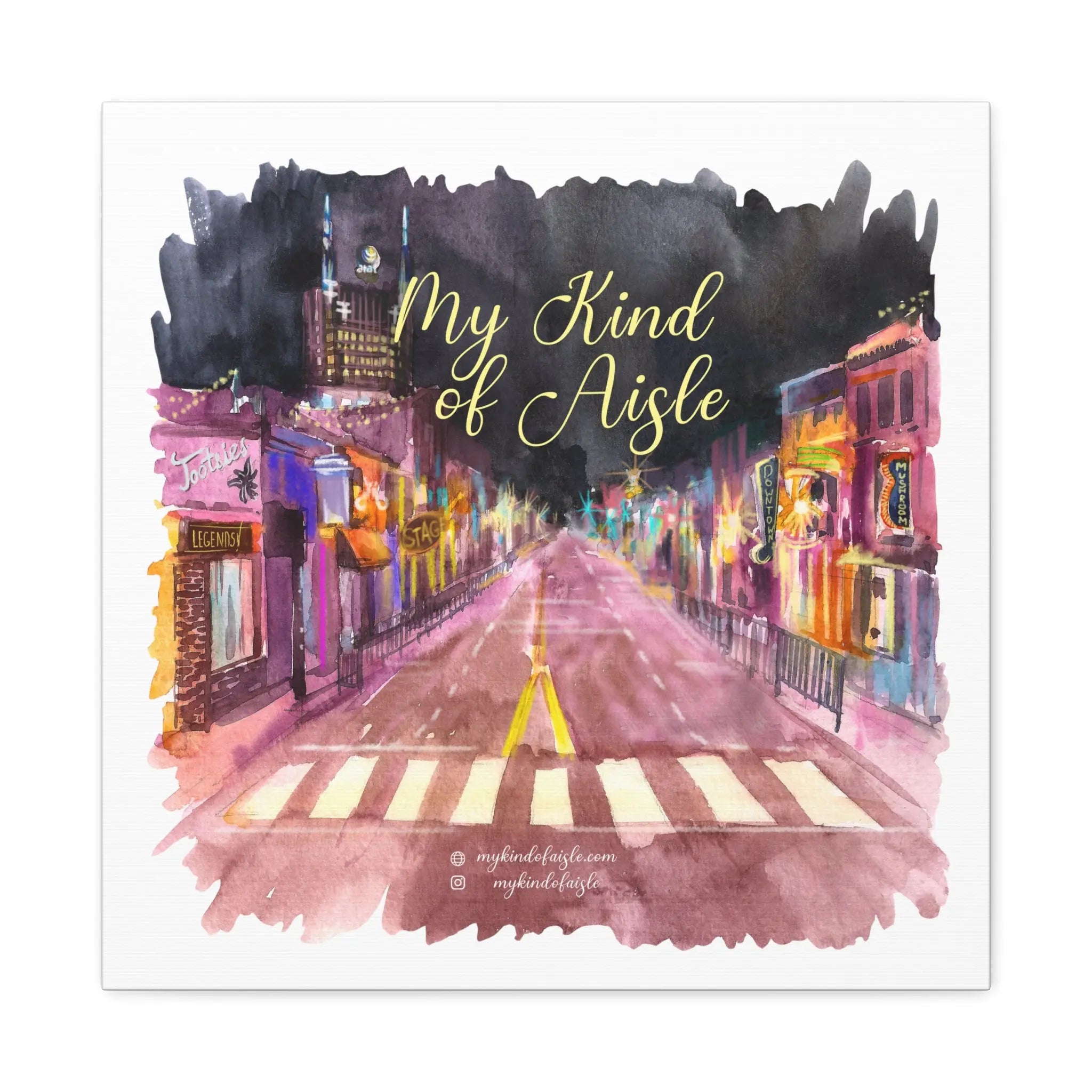 Empowerment Canvas Print, Inspiring Downtown Nashville Printify