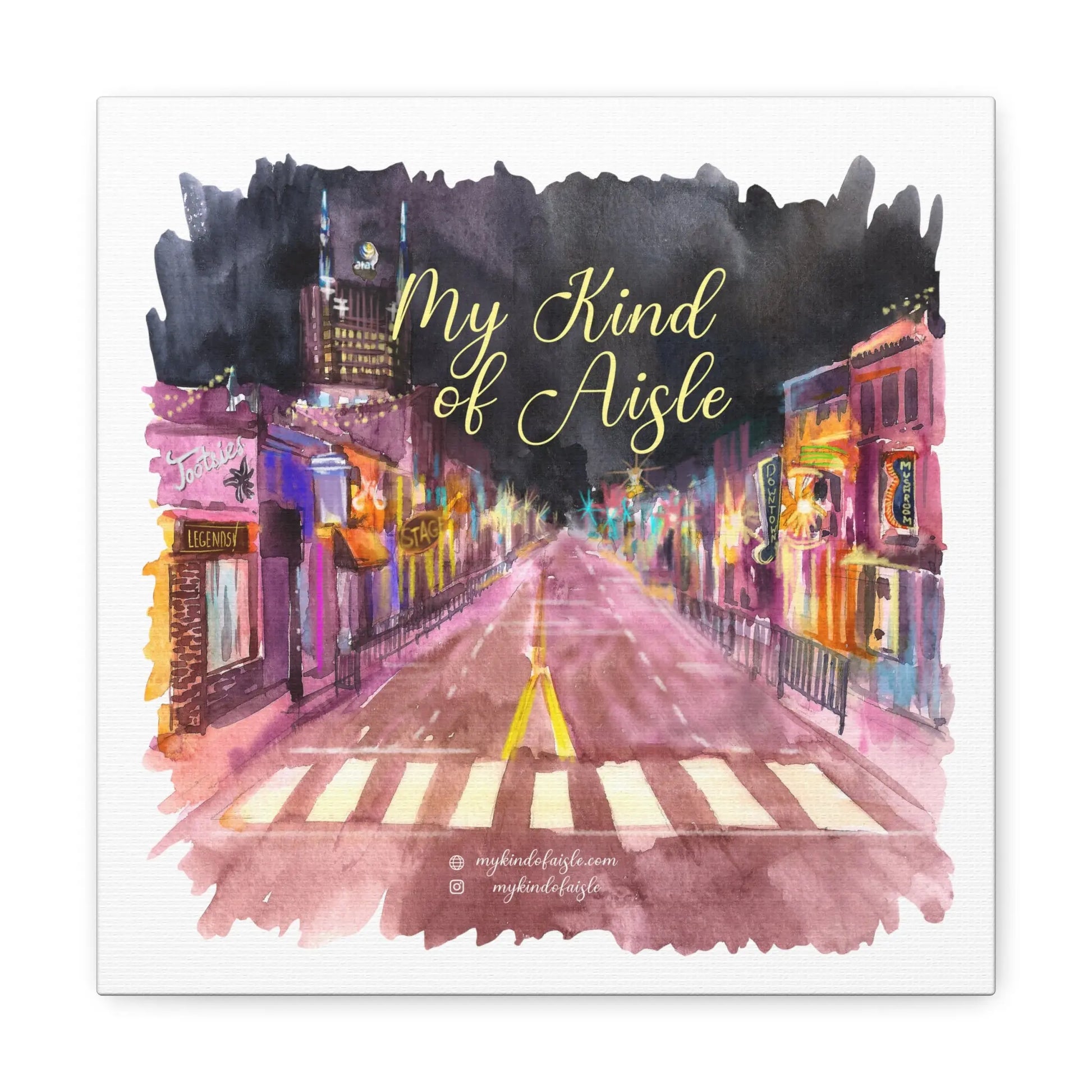 Empowerment Canvas Print, Inspiring Downtown Nashville Printify