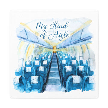 Empowerment Canvas Print, Inspiring Women's Airplane Travel, Blue