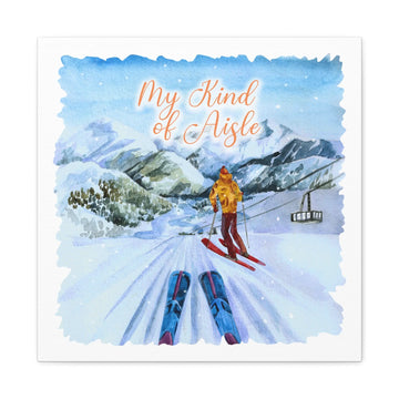 Empowerment Canvas Print, Inspiring Women's Downhill Ski