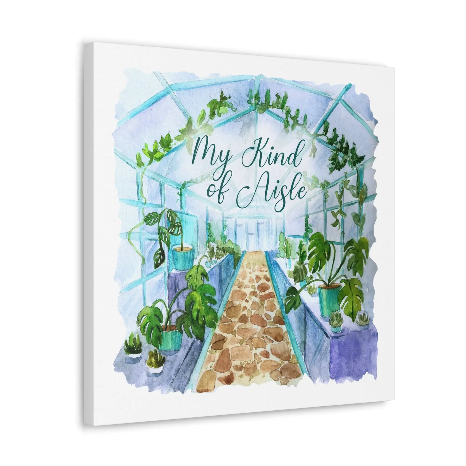 Empowerment Canvas Print, Inspiring Women's Green Thumb Plant Lovers My Kind of Aisle