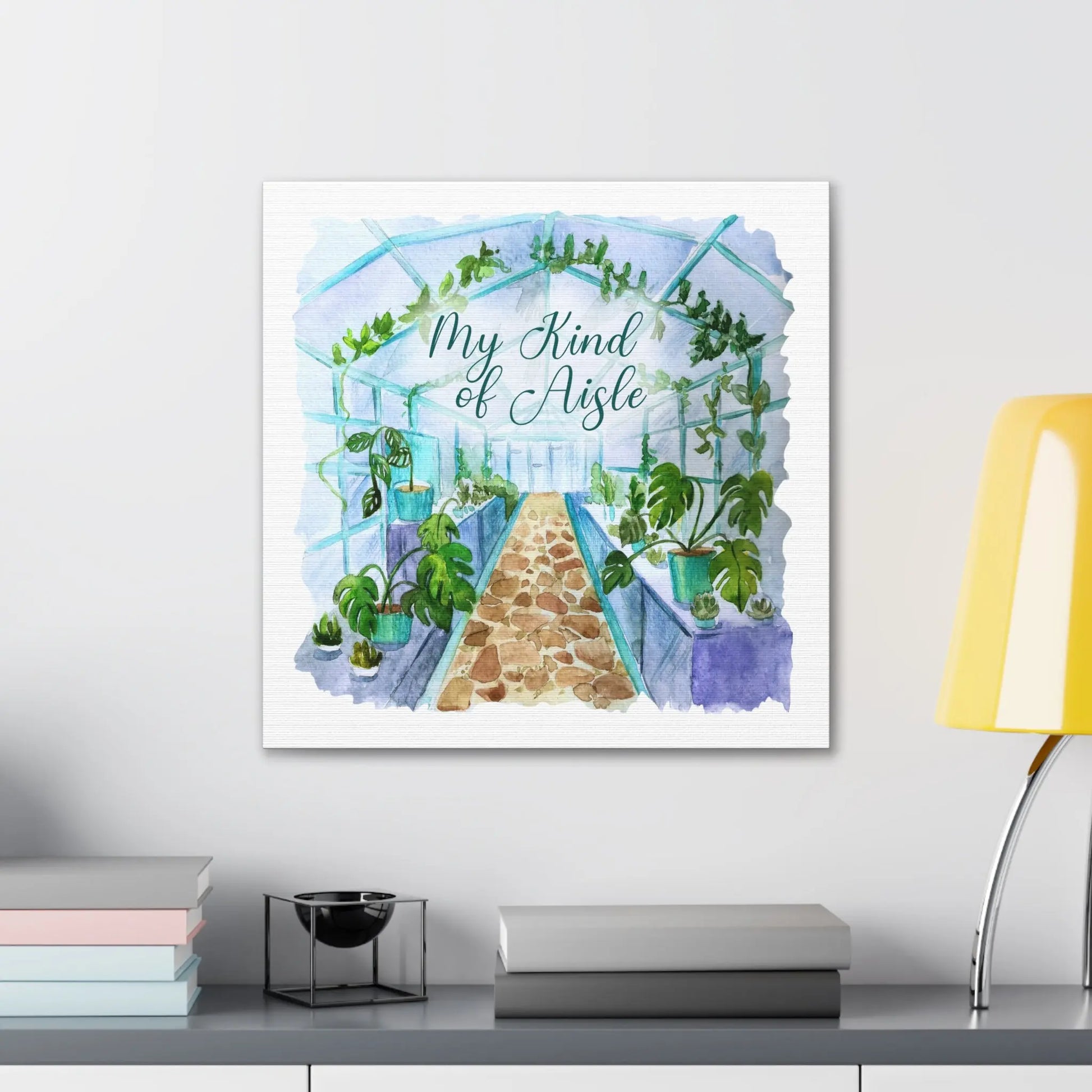 Empowerment Canvas Print, Inspiring Women's Green Thumb Plant Lovers My Kind of Aisle