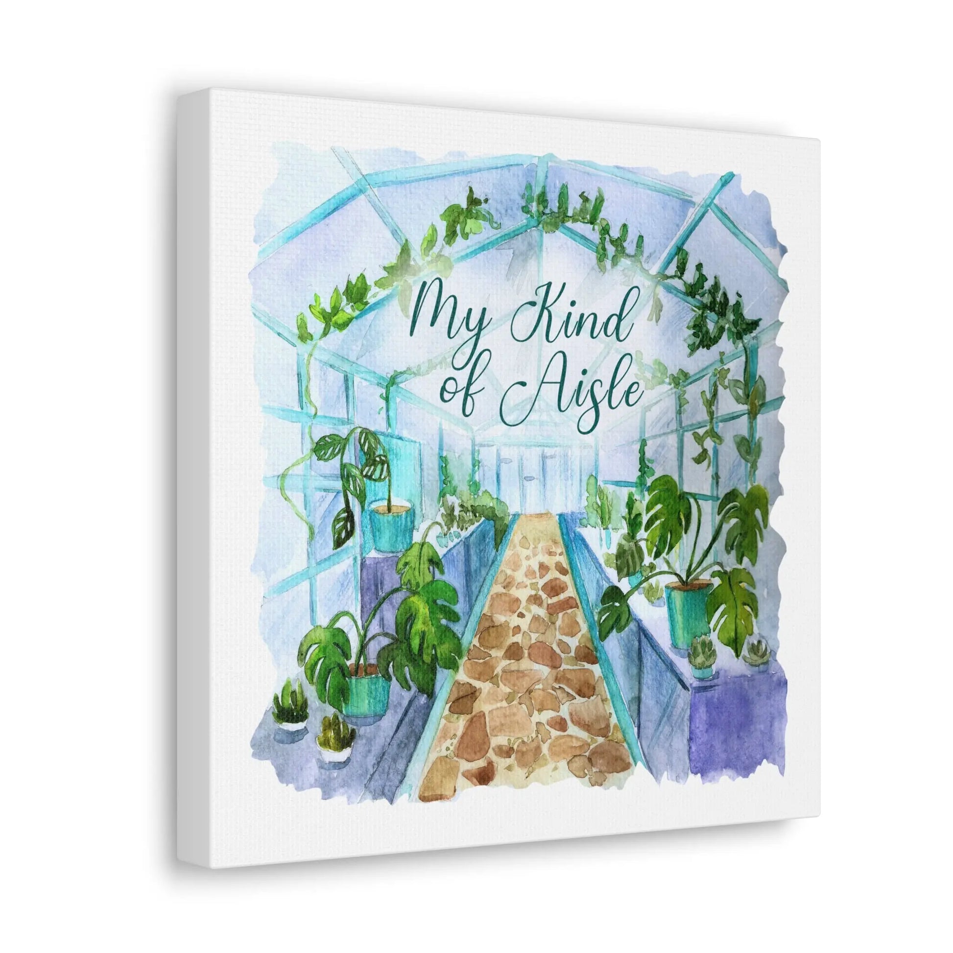 Empowerment Canvas Print, Inspiring Women's Green Thumb Plant Lovers My Kind of Aisle