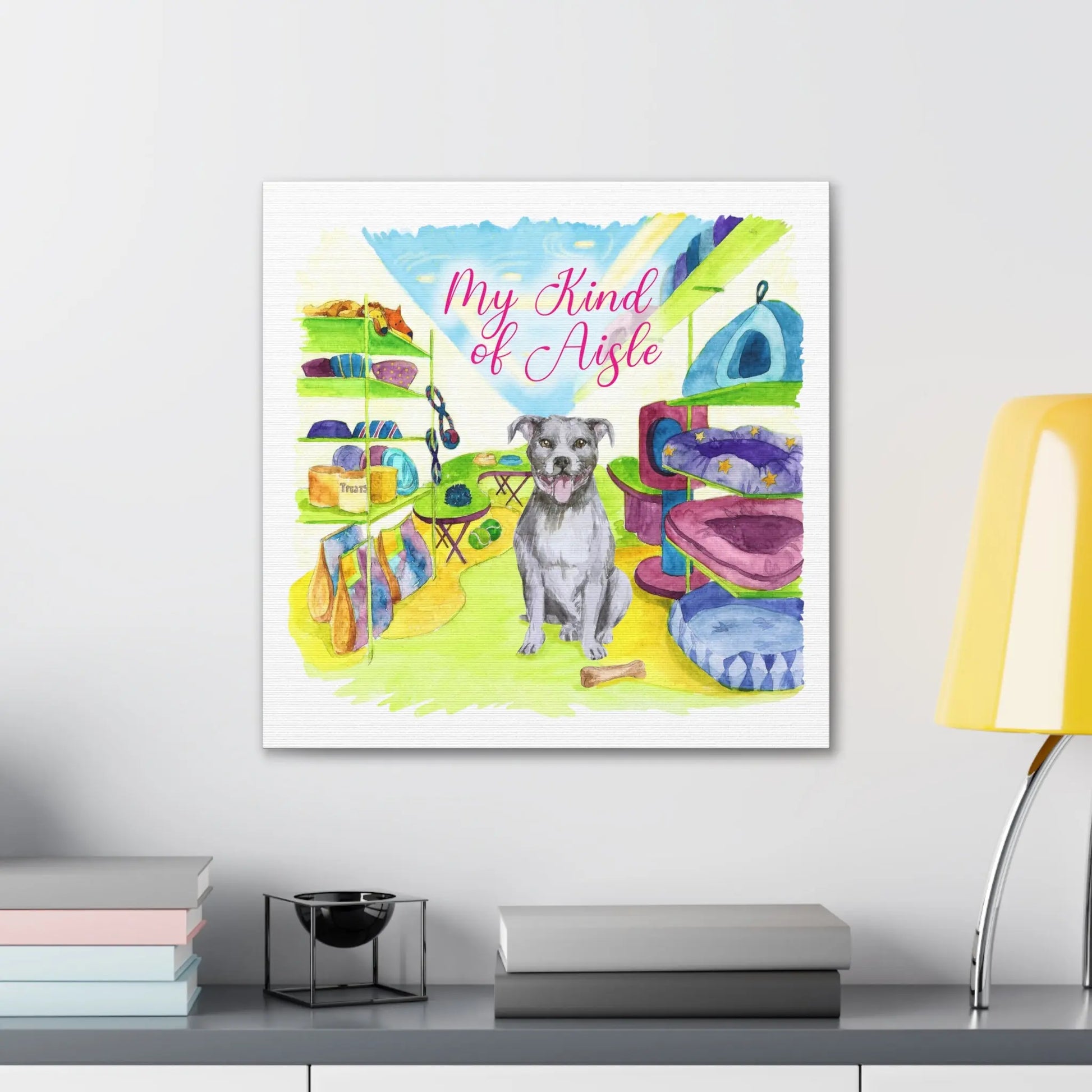 Empowerment Canvas Print, Inspiring Women's Pet Pit Bull My Kind of Aisle