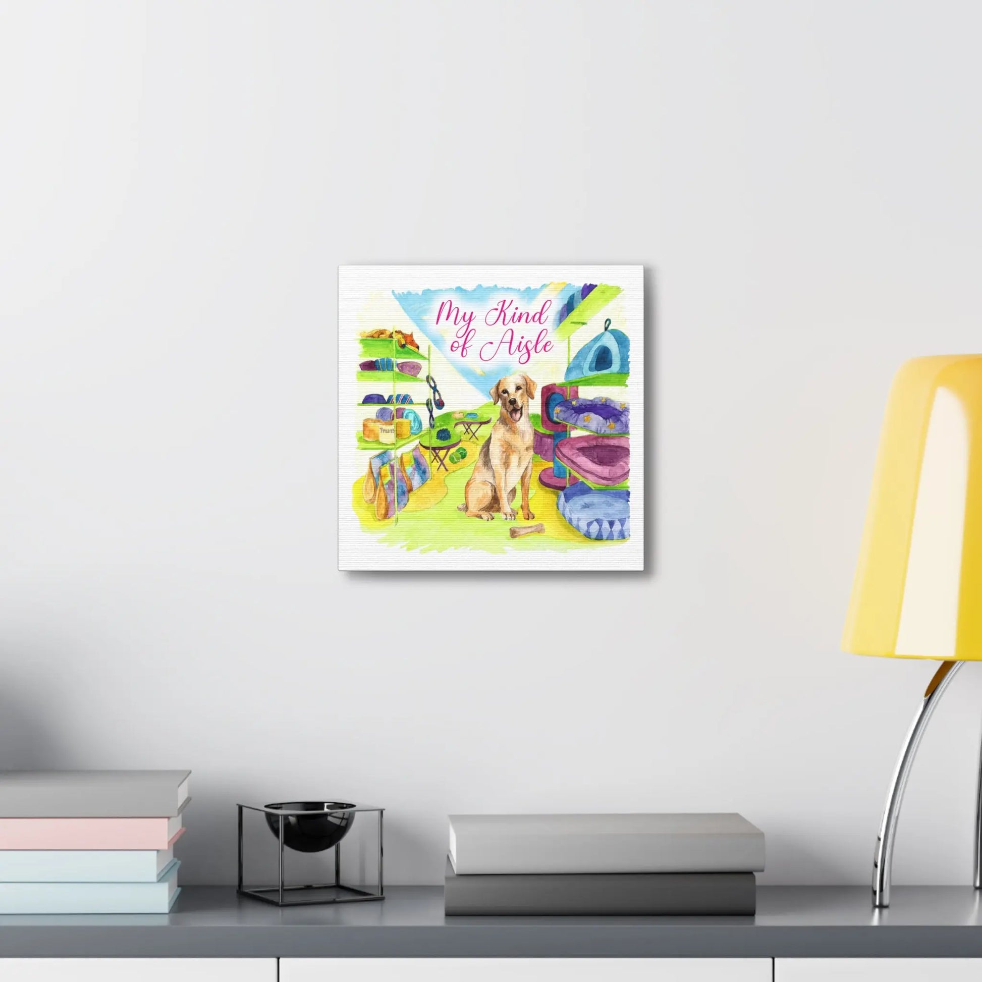 Empowerment Canvas Print, Inspiring Women's Pet Yellow Lab My Kind of Aisle