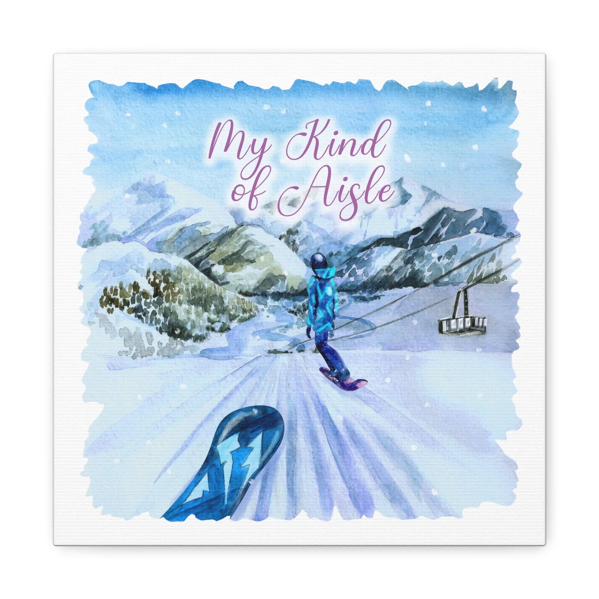 Empowerment Canvas Print, Inspiring Women's Snowboard My Kind of Aisle