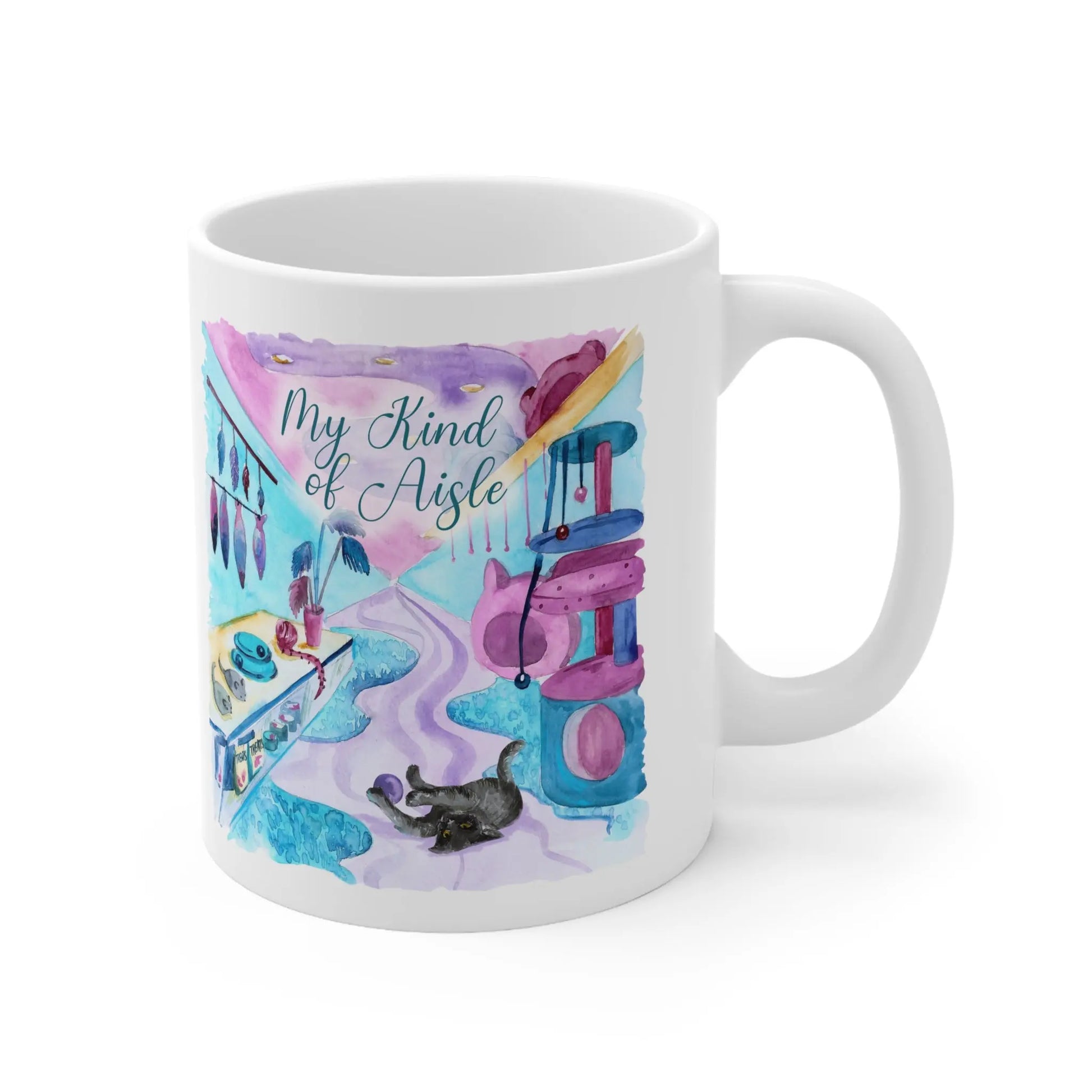 Empowerment Coffee Mug, Black Cat, Inspiring Women's Pet Cup, 11 oz My Kind of Aisle