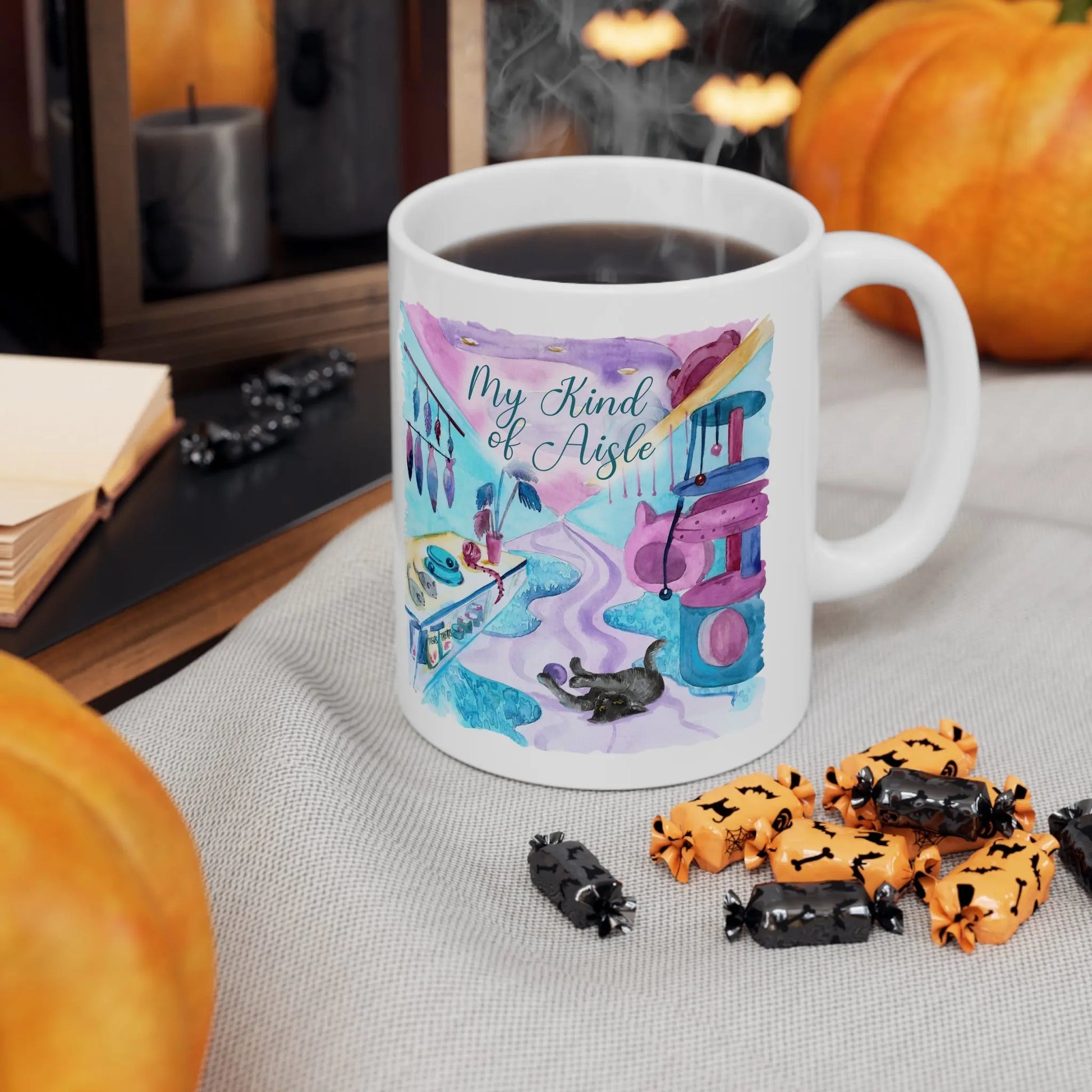 Empowerment Coffee Mug, Black Cat, Inspiring Women's Pet Cup, 11 oz My Kind of Aisle