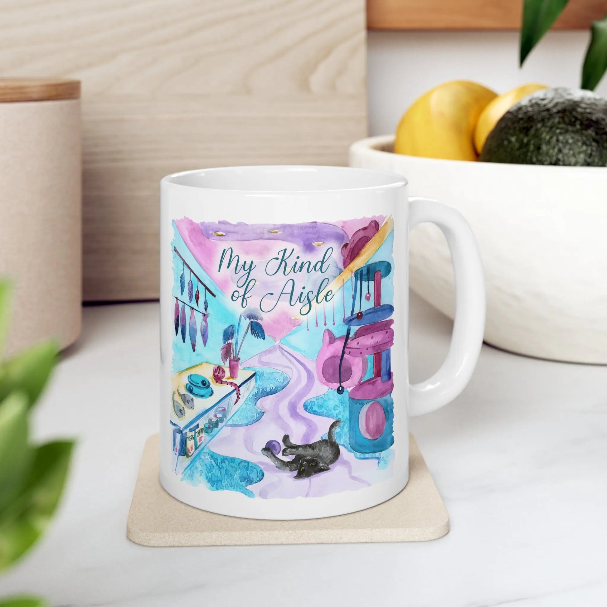 Empowerment Coffee Mug, Black Cat, Inspiring Women's Pet Cup, 11 oz My Kind of Aisle