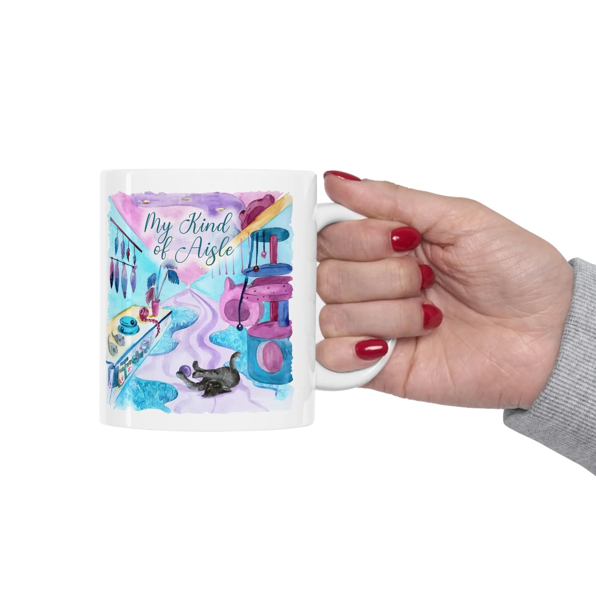 Empowerment Coffee Mug, Black Cat, Inspiring Women's Pet Cup, 11 oz My Kind of Aisle