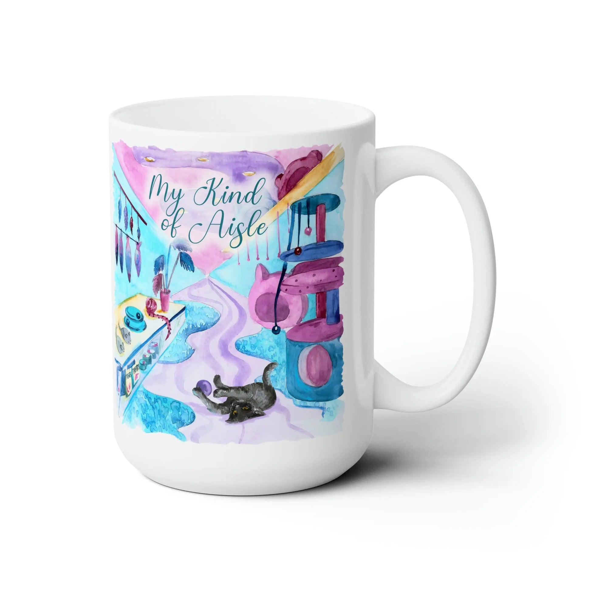 Empowerment Coffee Mug, Black Cat, Inspiring Women's Pet Cup, 15 oz Printify