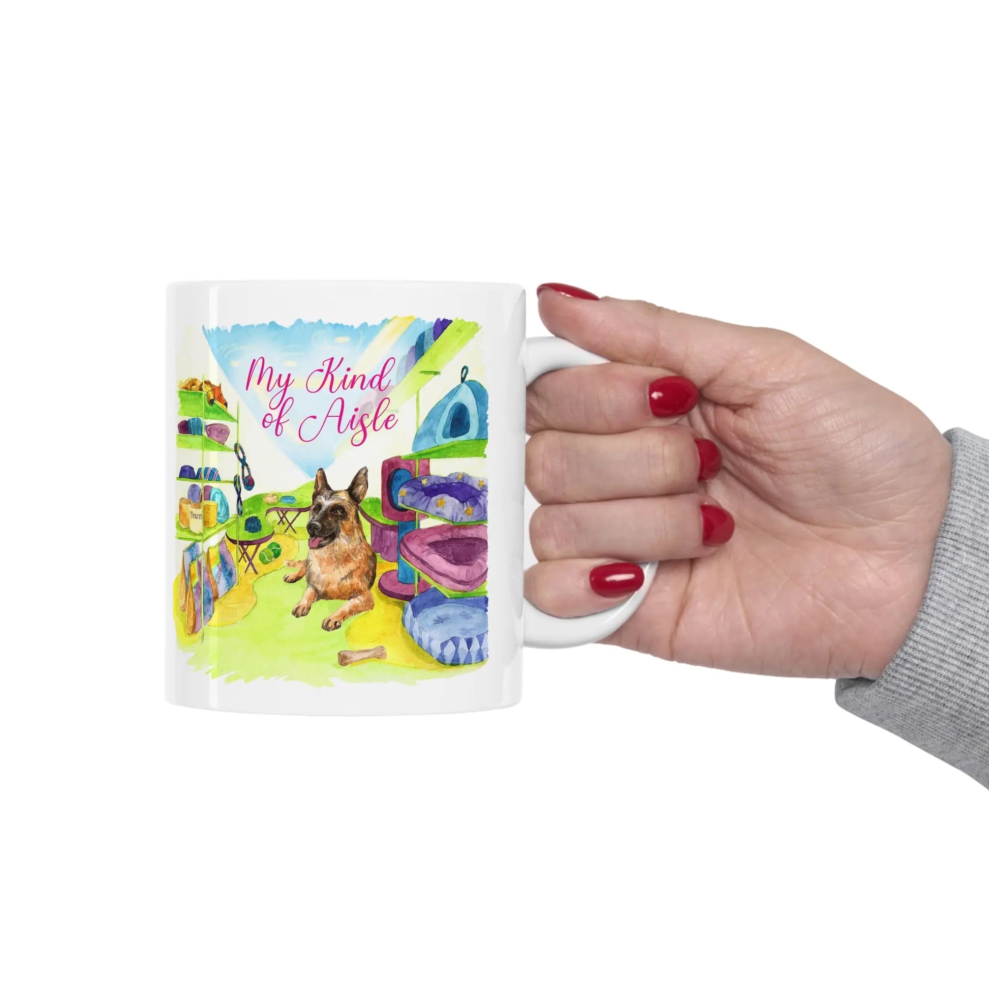 Empowerment Coffee Mug, German Shepherd Dog GSD, Inspiring Women's Pet Cup, 11 oz My Kind of Aisle