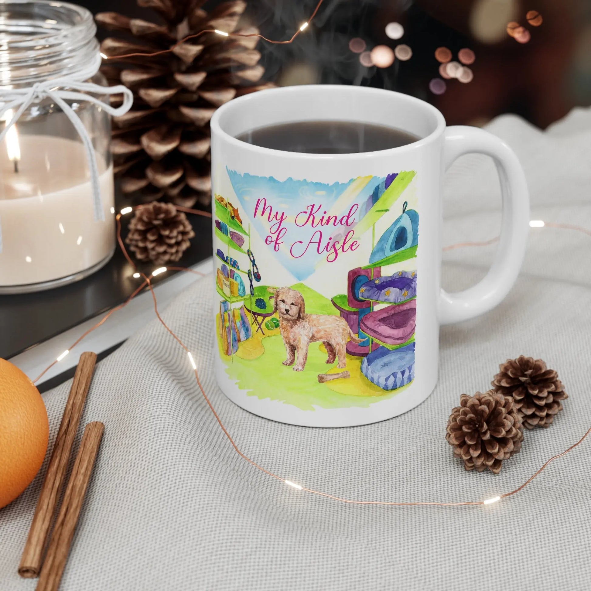 Empowerment Coffee Mug, Golden Doodle Dog, Inspiring Women's Pet Cup, 11 oz My Kind of Aisle