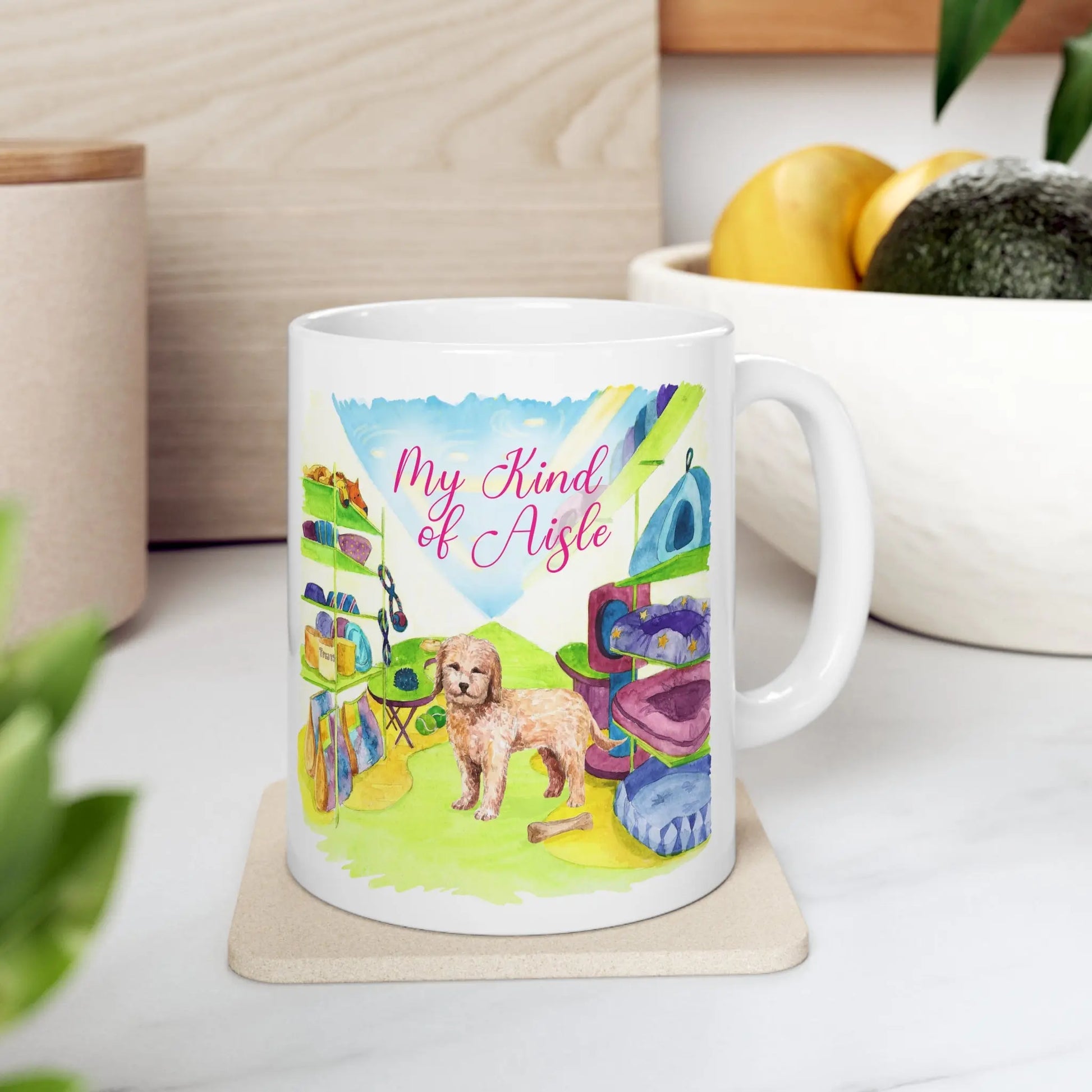 Empowerment Coffee Mug, Golden Doodle Dog, Inspiring Women's Pet Cup, 11 oz My Kind of Aisle