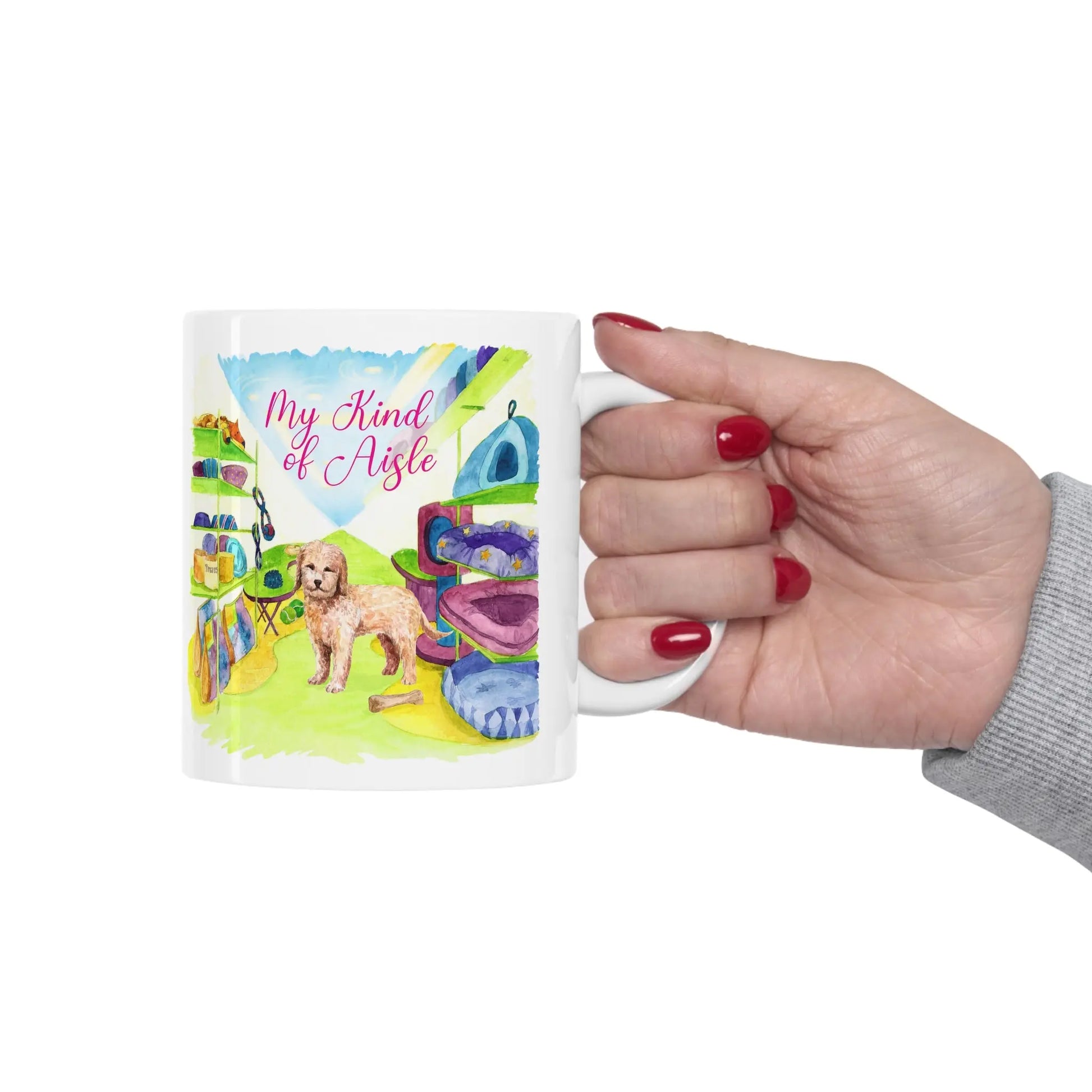 Empowerment Coffee Mug, Golden Doodle Dog, Inspiring Women's Pet Cup, 11 oz My Kind of Aisle