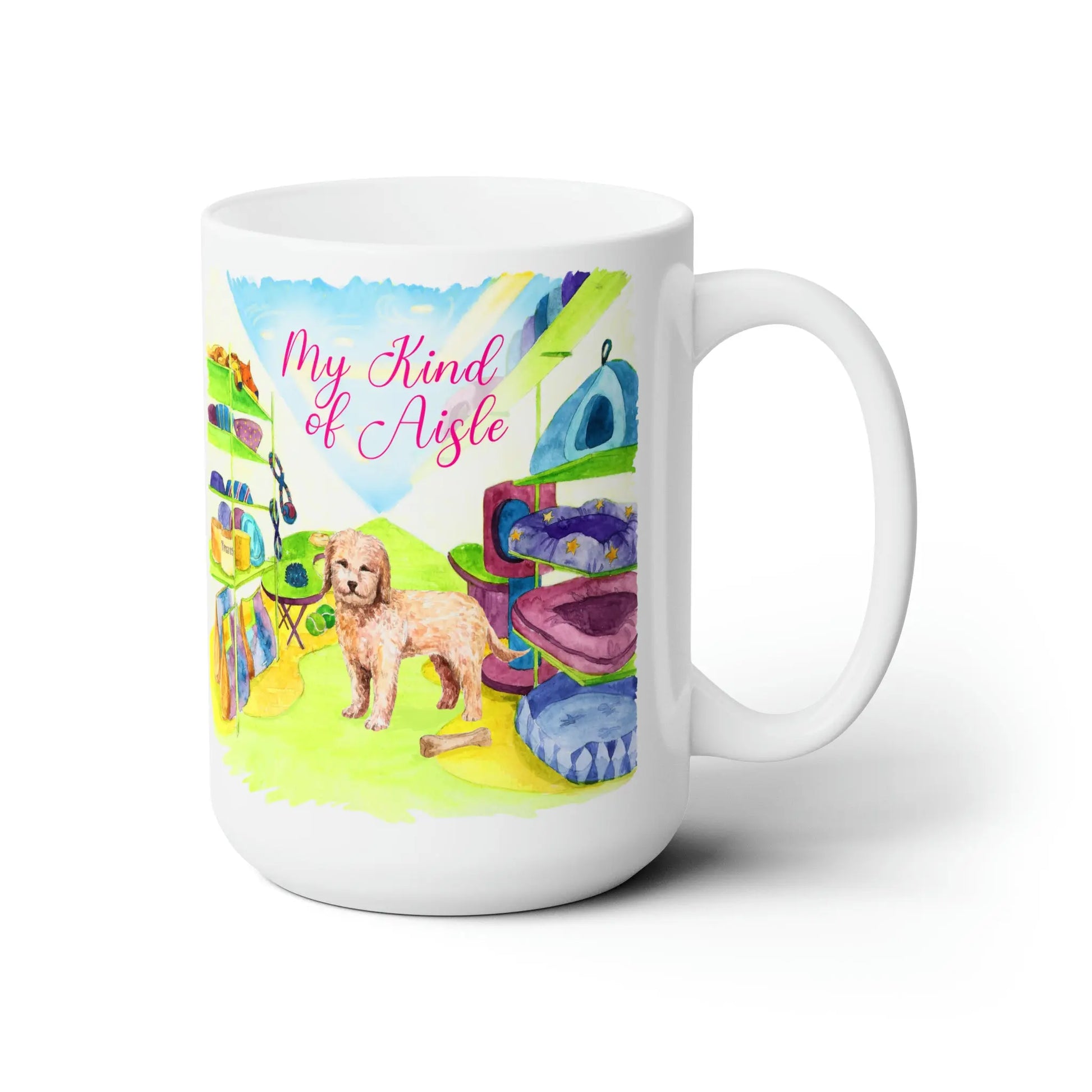 Empowerment Coffee Mug, Golden Doodle Dog, Inspiring Women's Pet Cup, 15 oz My Kind of Aisle