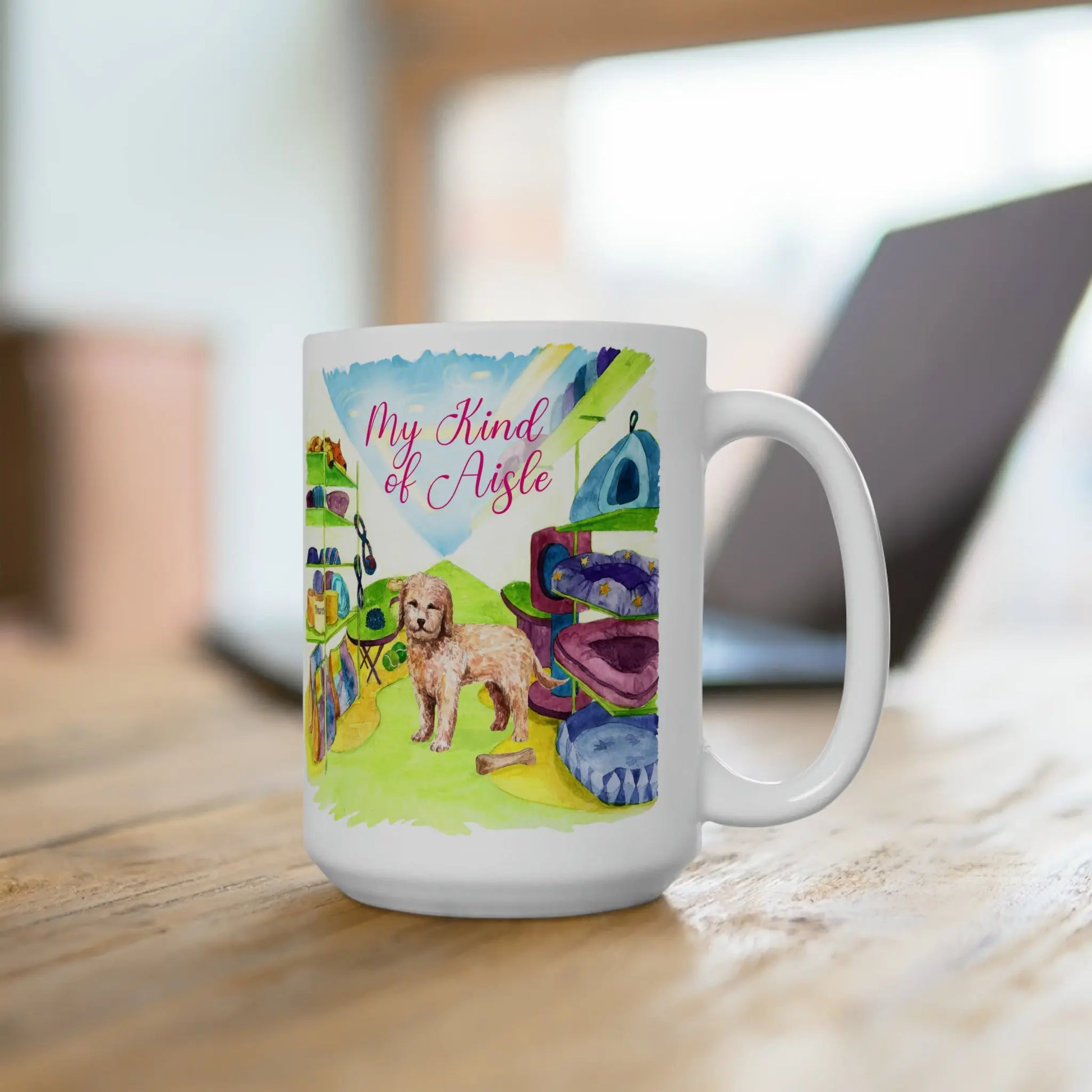 Empowerment Coffee Mug, Golden Doodle Dog, Inspiring Women's Pet Cup, 15 oz My Kind of Aisle