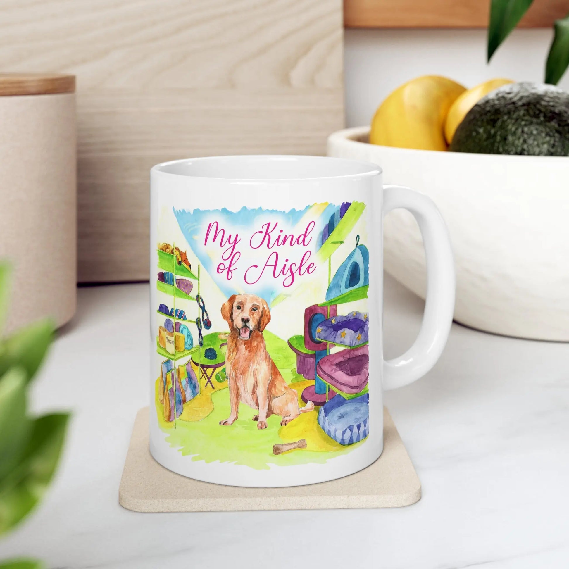 Empowerment Coffee Mug, Golden Retriever Dog, Inspiring Women's Pet Cup, 11 oz My Kind of Aisle