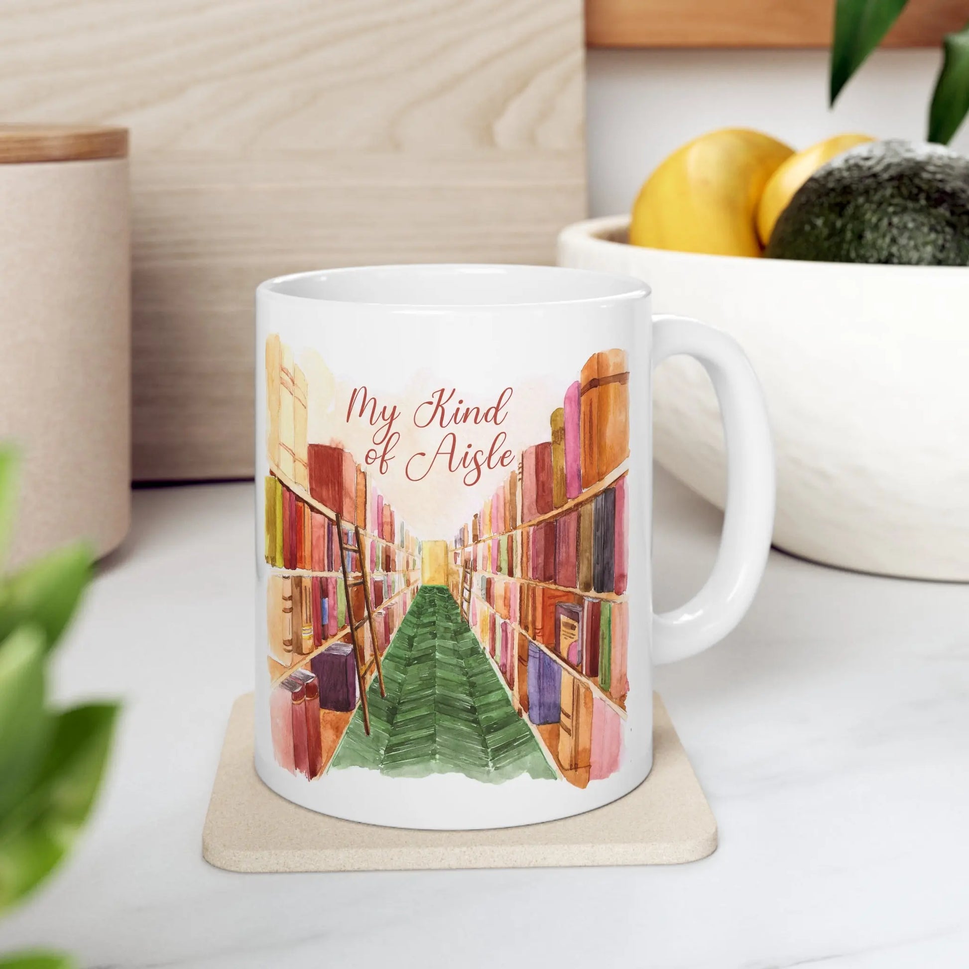 Empowerment Coffee Mug, Inspiring Women's Bookstore Cup, 11 oz My Kind of Aisle