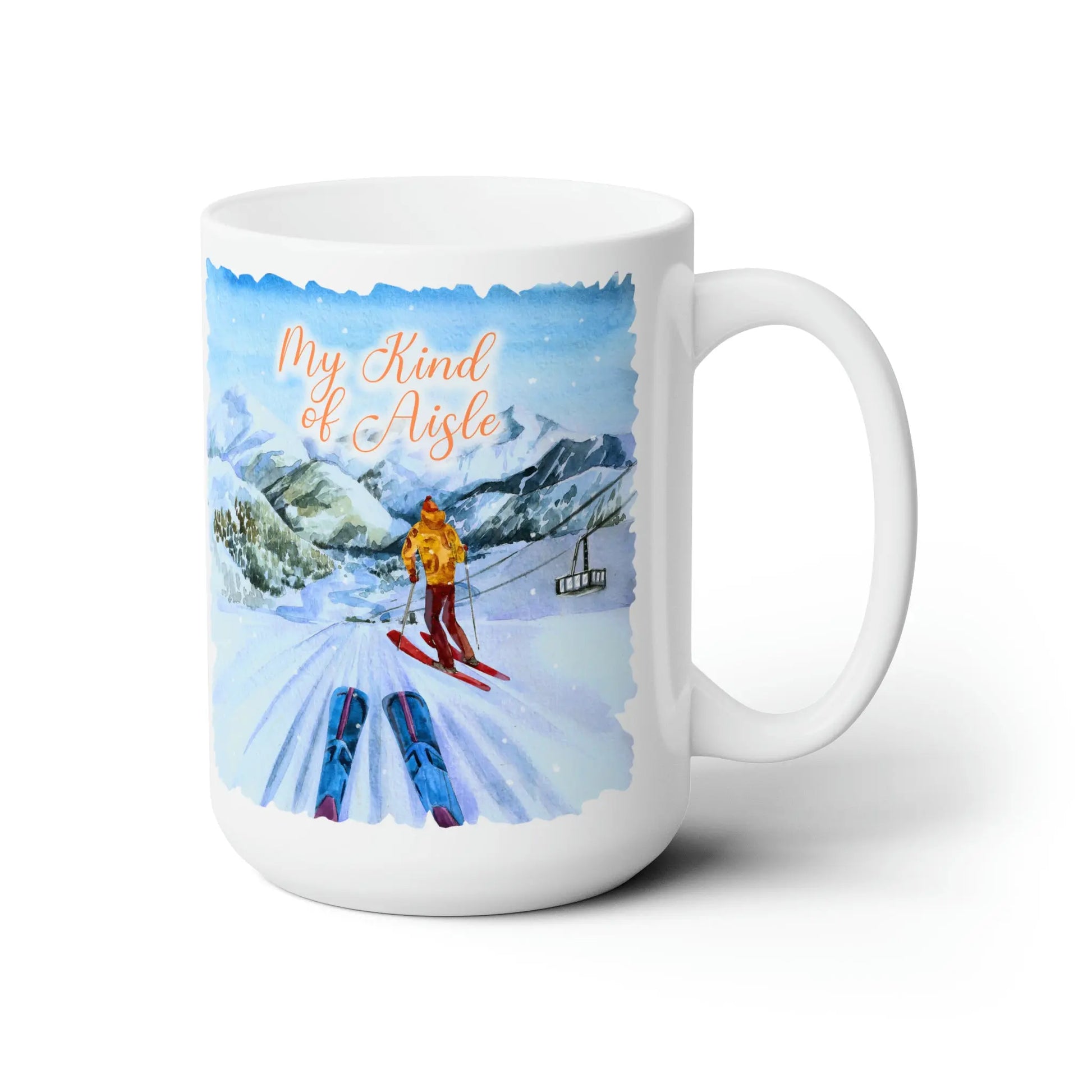 Empowerment Coffee Mug, Inspiring Women's Downhill Ski, 15 oz My Kind of Aisle