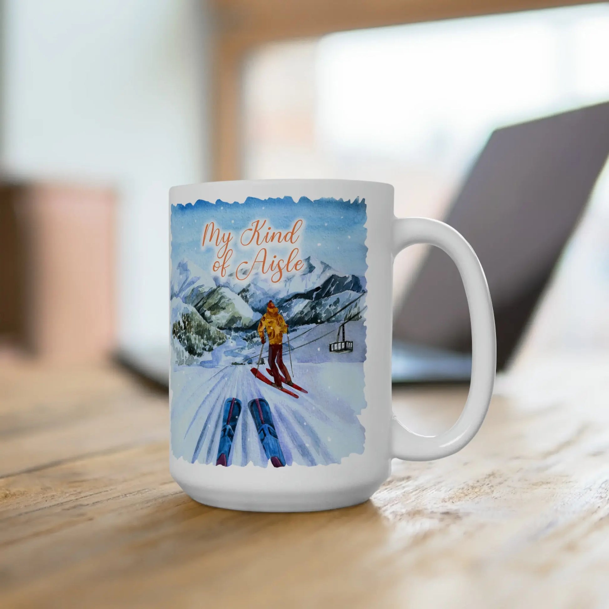 Empowerment Coffee Mug, Inspiring Women's Downhill Ski, 15 oz My Kind of Aisle