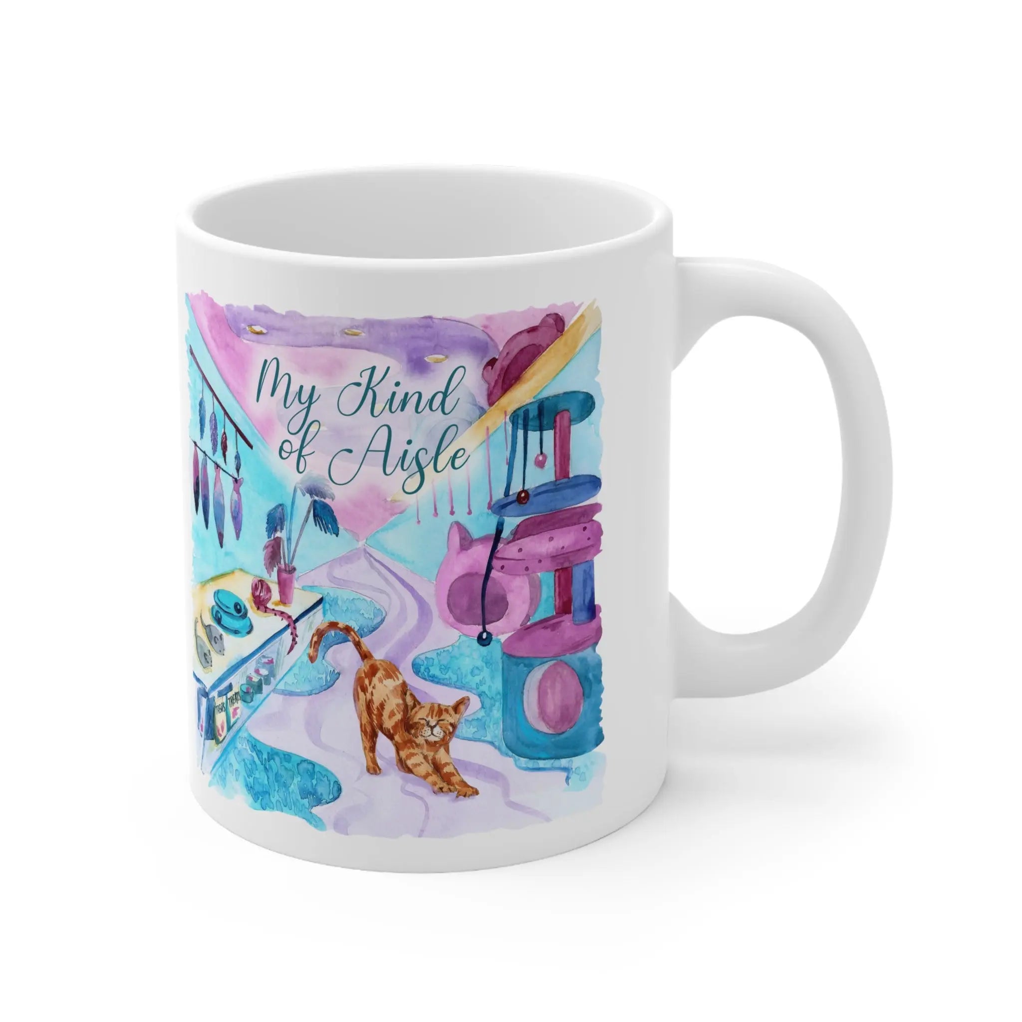 Empowerment Coffee Mug, Orange Tabby Cat, Inspiring Women's Pet Cup, 11 oz My Kind of Aisle