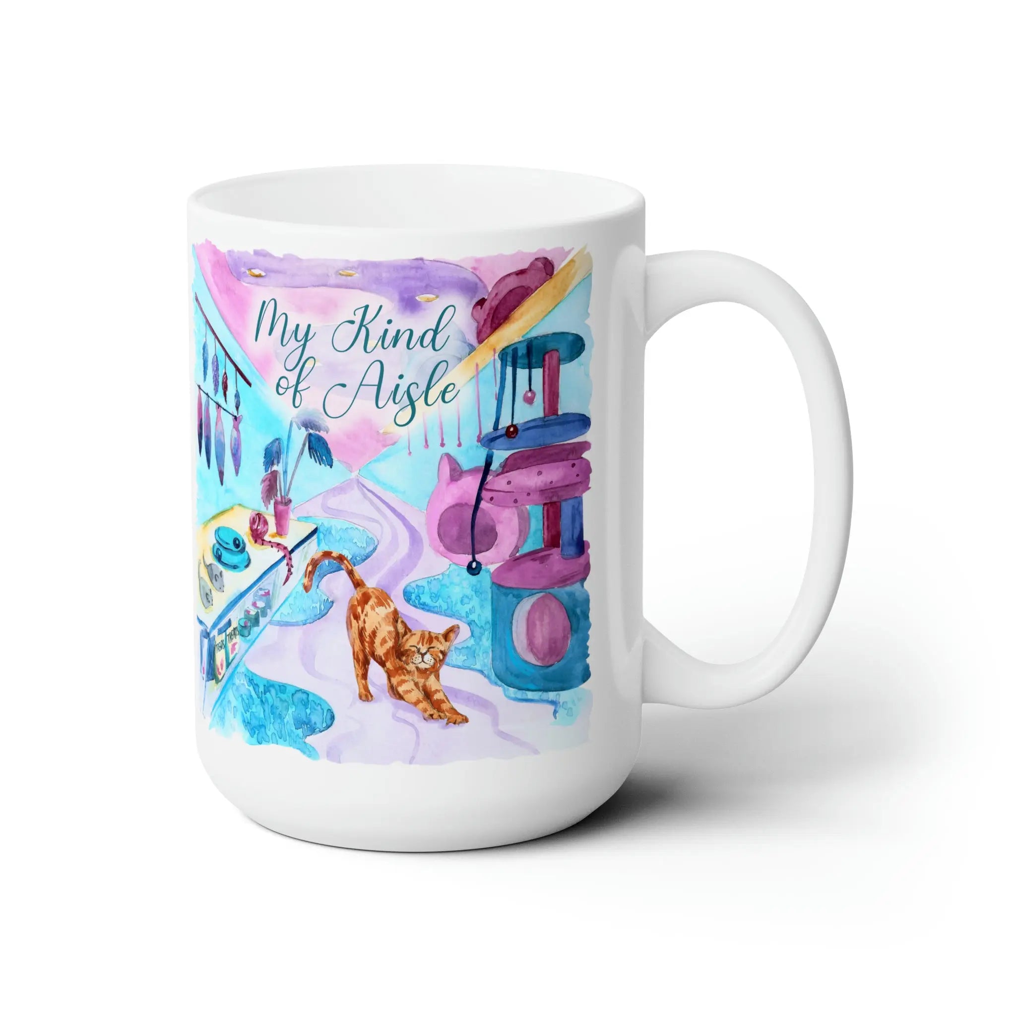 Empowerment Coffee Mug, Orange Tabby Cat, Inspiring Women's Pet Cup, 15 oz My Kind of Aisle