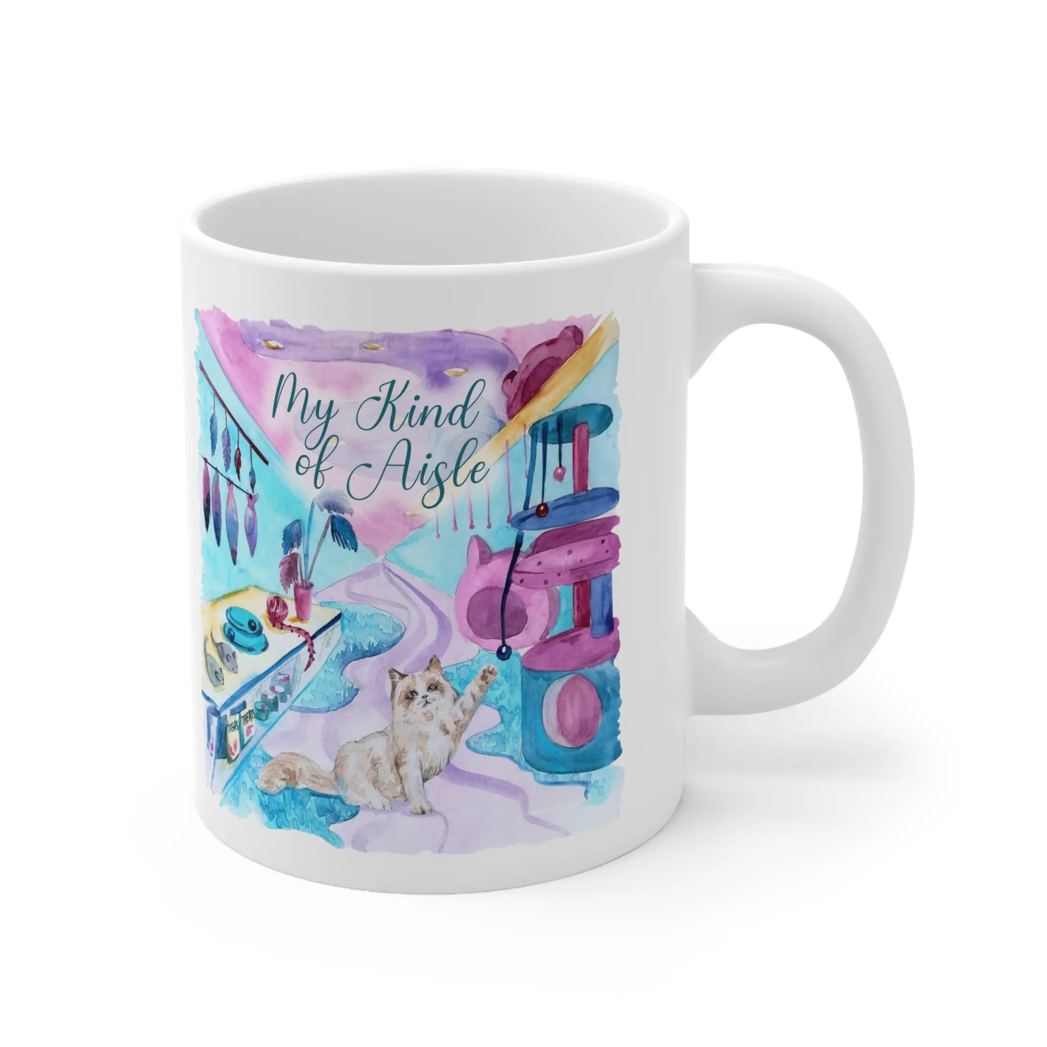 Empowerment Coffee Mug, Whimsical Ragdoll Cat, Inspiring Women's Pet Cup, 11 oz My Kind of Aisle