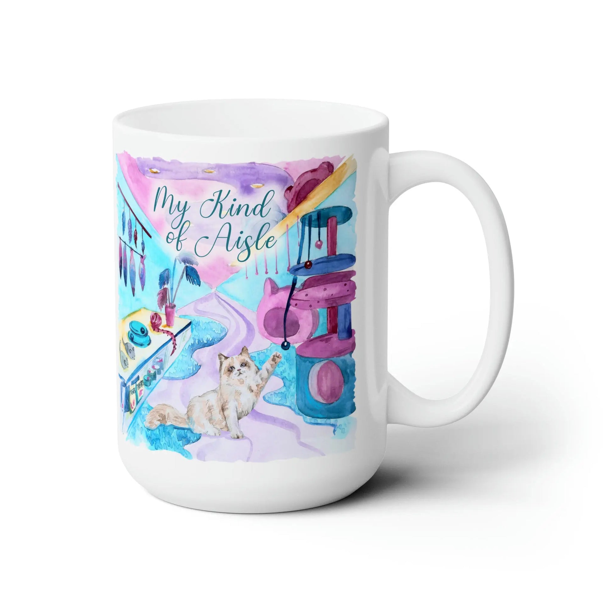 Empowerment Coffee Mug, Whimsical Ragdoll Cat, Inspiring Women's Pet Cup, 15 oz My Kind of Aisle