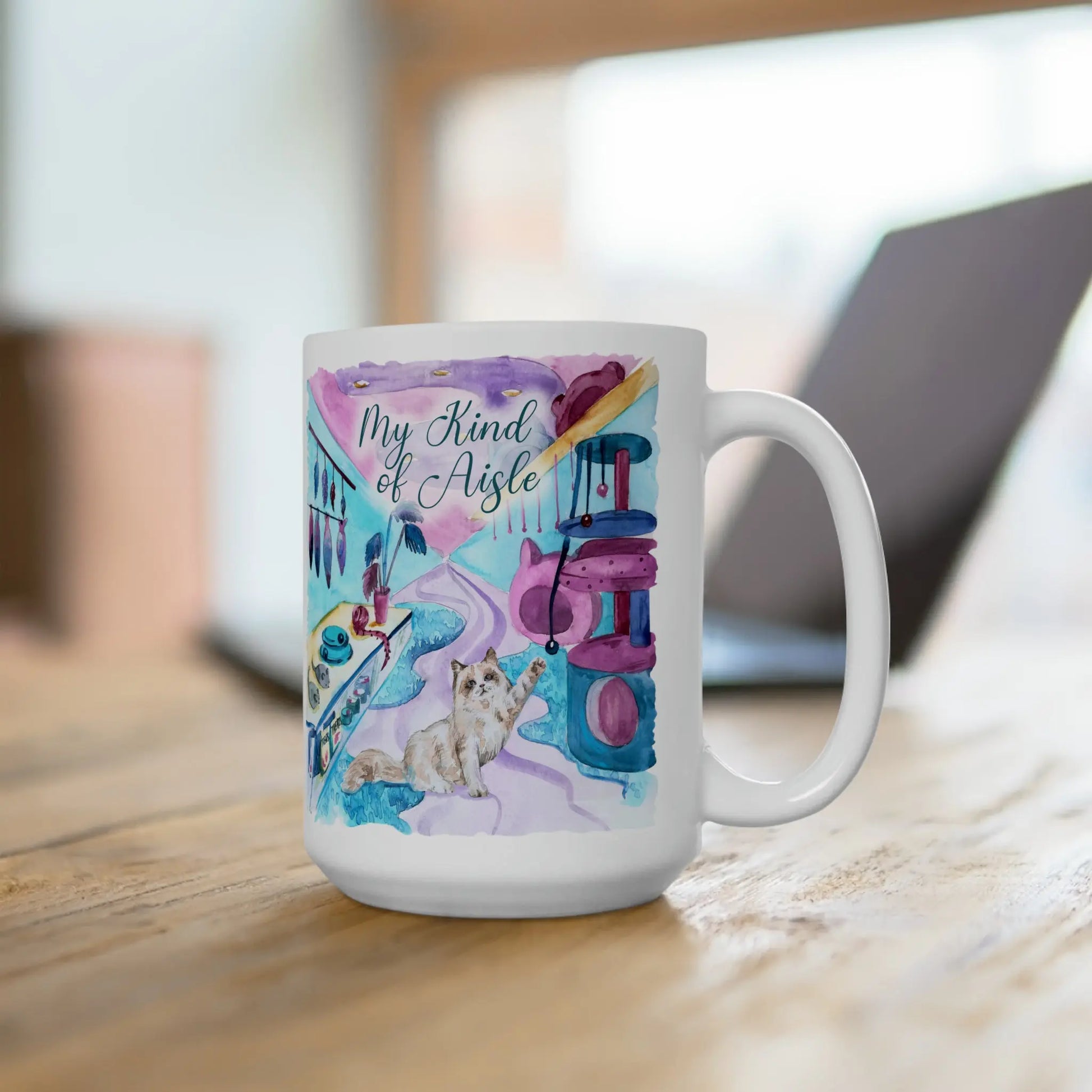 Empowerment Coffee Mug, Whimsical Ragdoll Cat, Inspiring Women's Pet Cup, 15 oz My Kind of Aisle