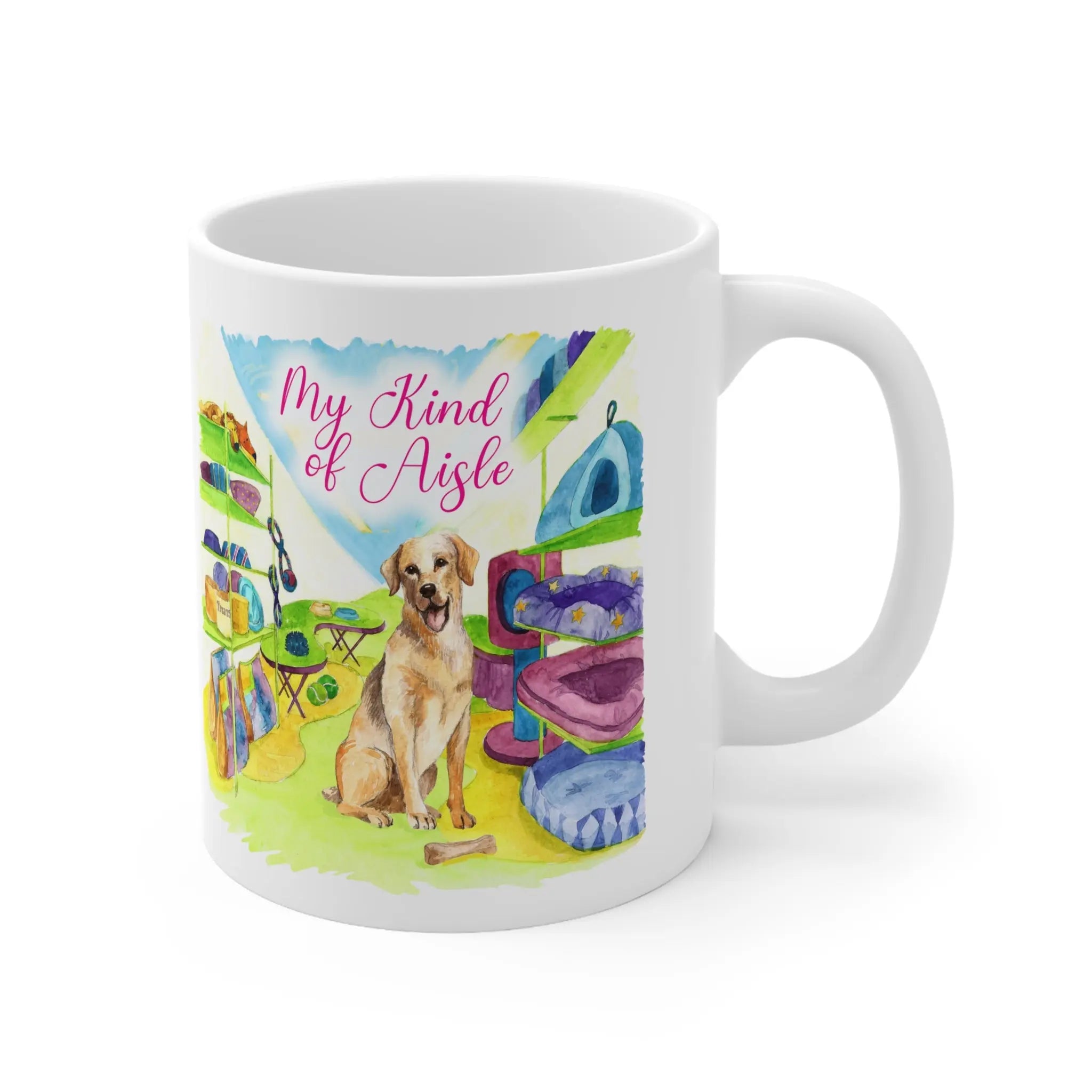 Empowerment Coffee Mug, Yellow Lab Dog, Inspiring Women's Pet Cup, 11 oz My Kind of Aisle