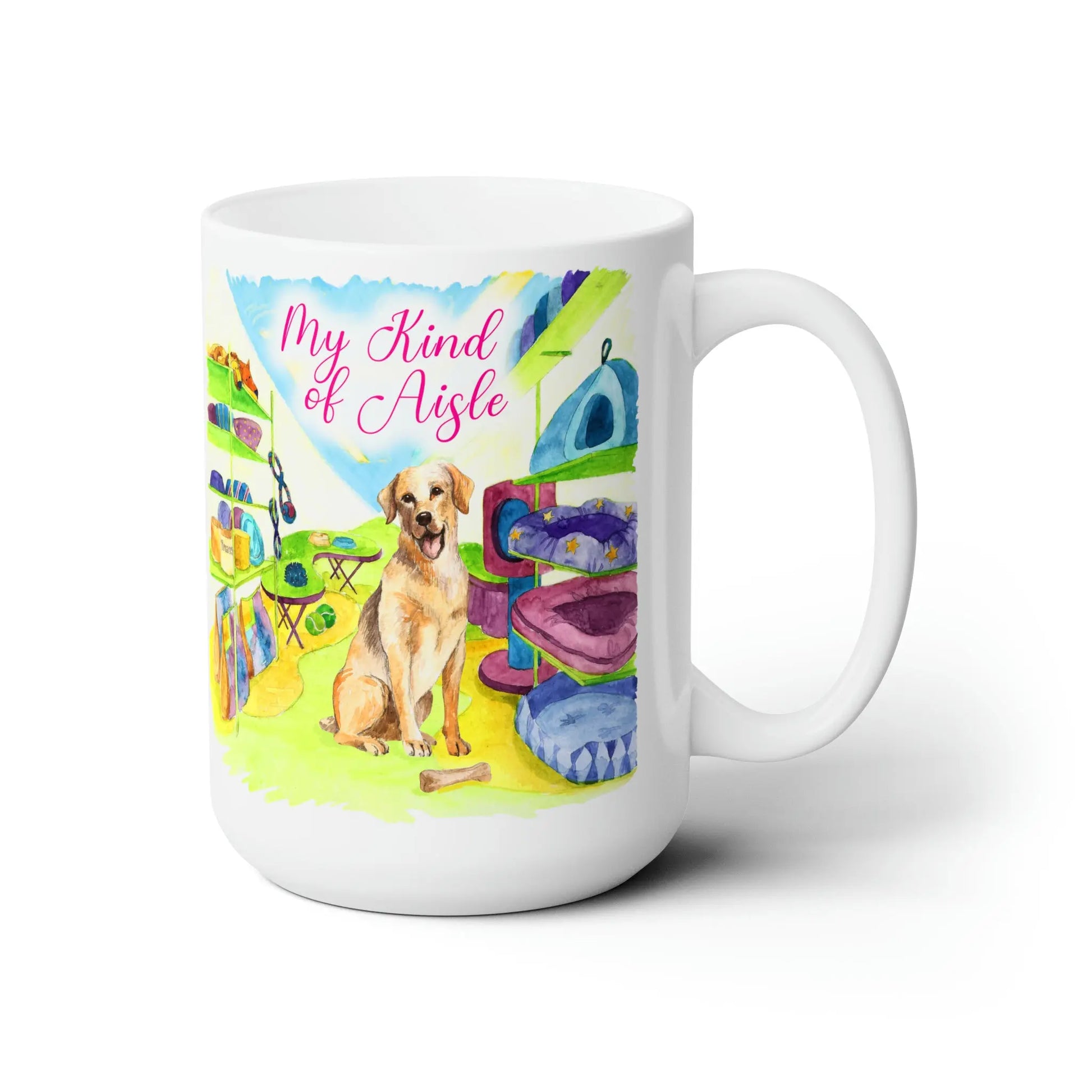 Empowerment Coffee Mug, Yellow Lab Dog, Inspiring Women's Pet Cup, 15 oz Printify